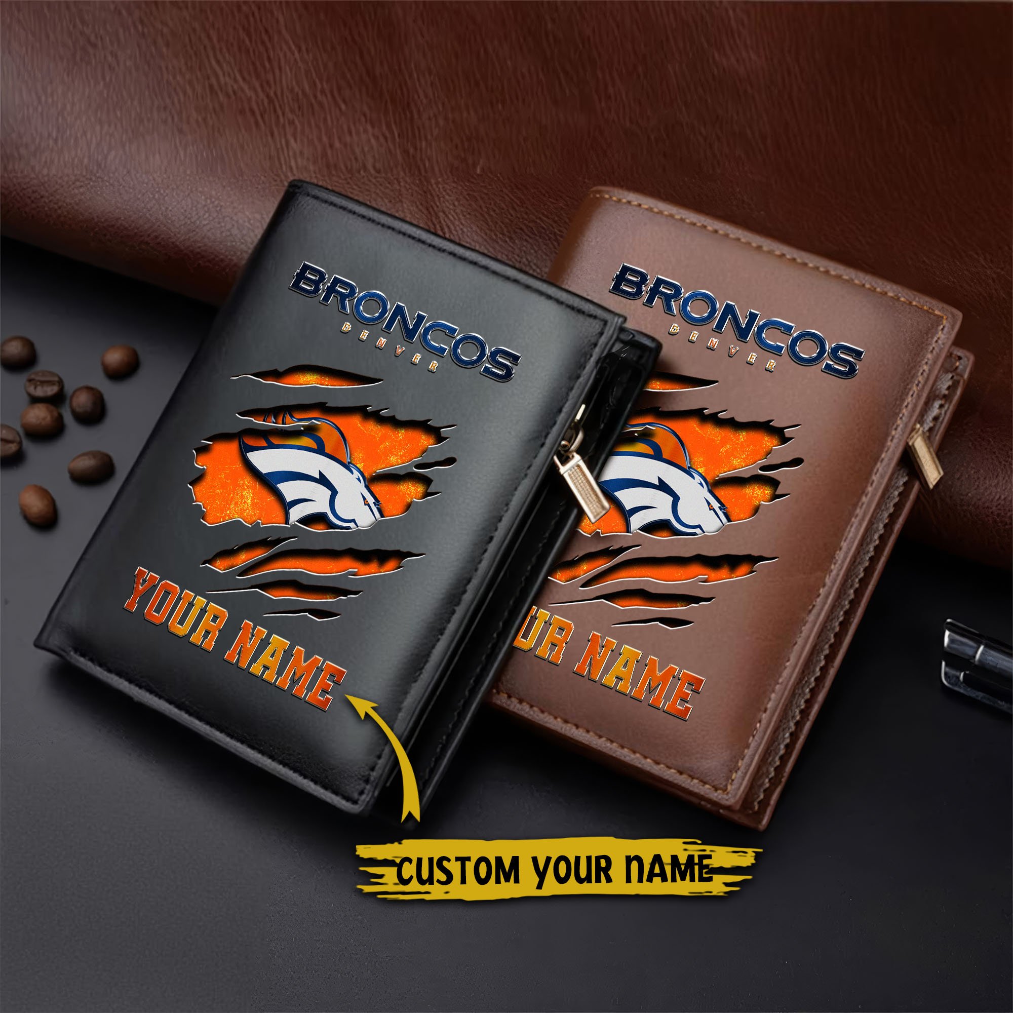 Alternative view of Denver Broncos Men Wallet Custom Your Name, Football Team Men Wallet For Fans, Gifts For Football Lovers  EHIVM-05152222