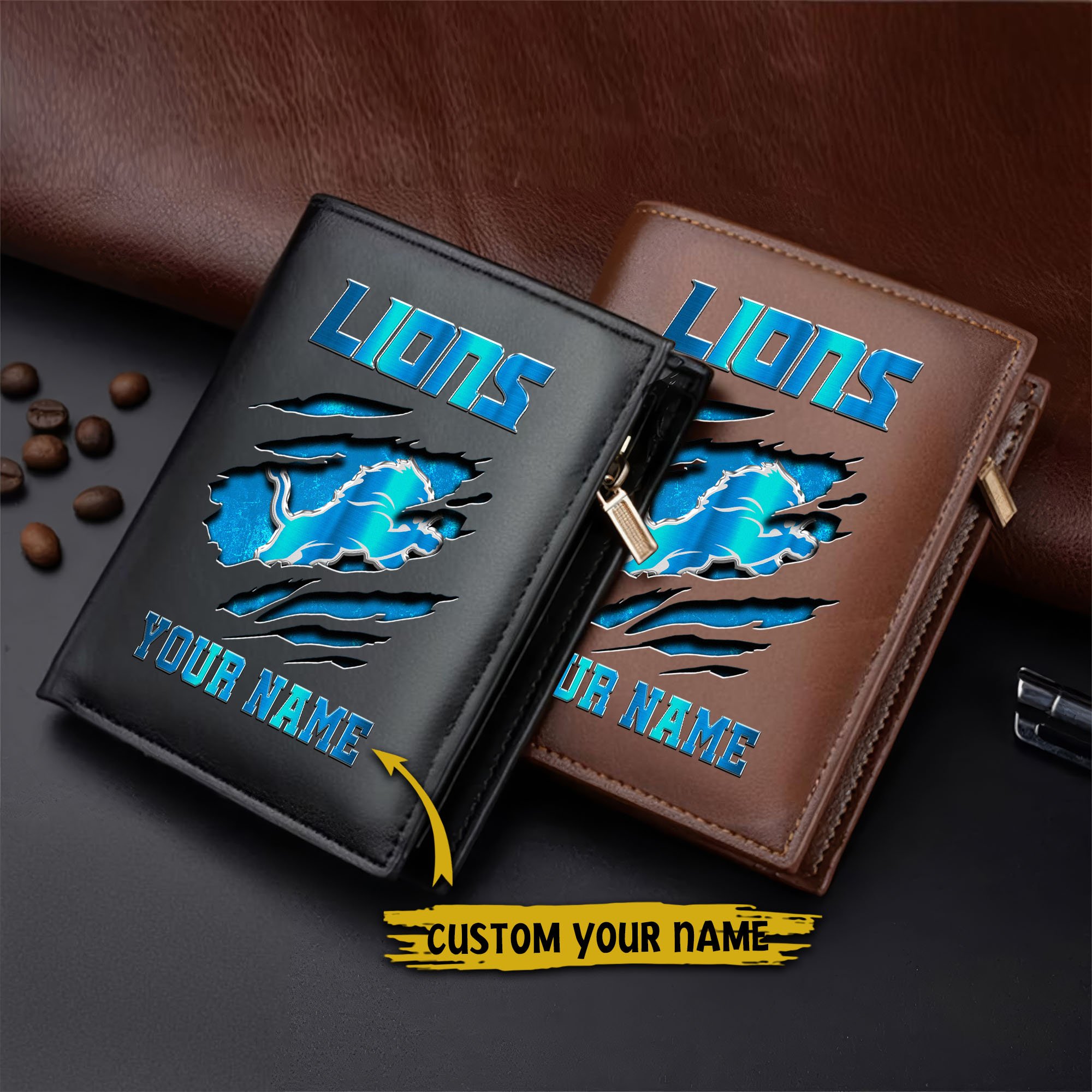 Alternative view of Detroit Lions Men Wallet Custom Your Name, Football Team Men Wallet For Fans, Gifts For Football Lovers  EHIVM-05152222