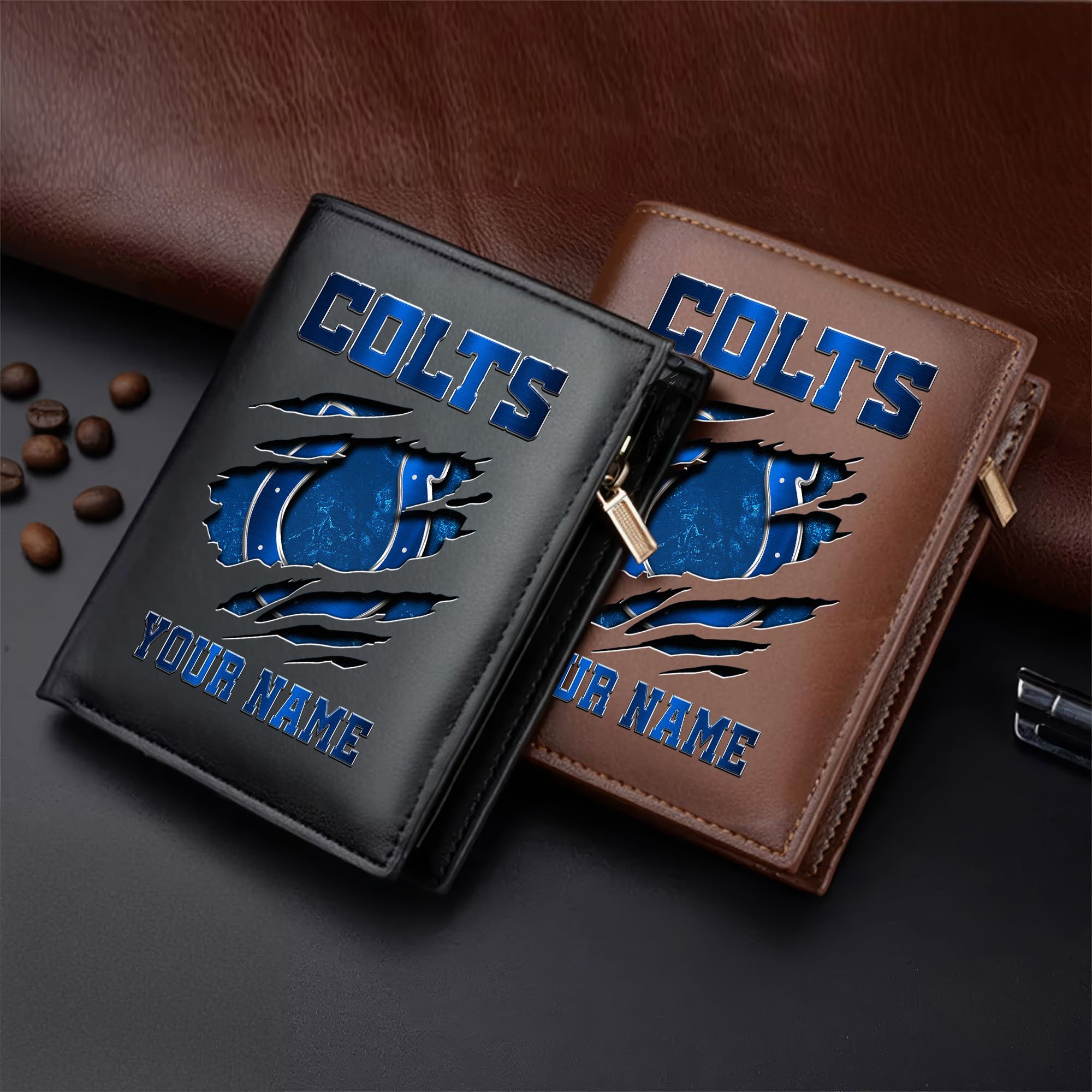 Indianapolis Colts Men Wallet Custom Your Name, Football Team Men Wallet For Fans, Gifts For Football Lovers  EHIVM-05152222