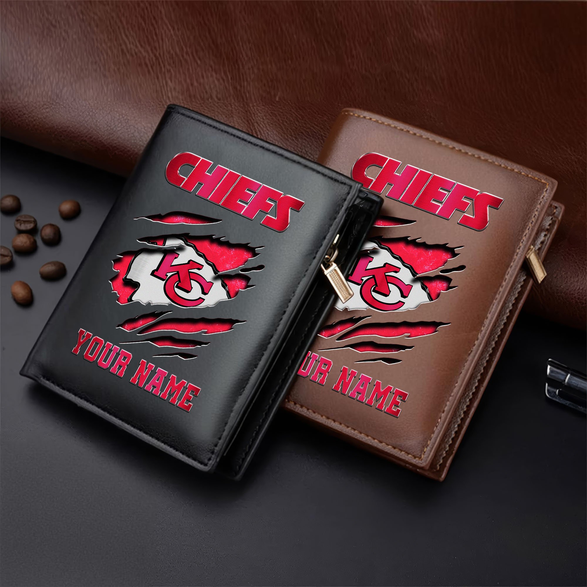 Kansas City Chiefs Men Wallet Custom Your Name, Football Team Men Wallet For Fans, Gifts For Football Lovers  EHIVM-05152222