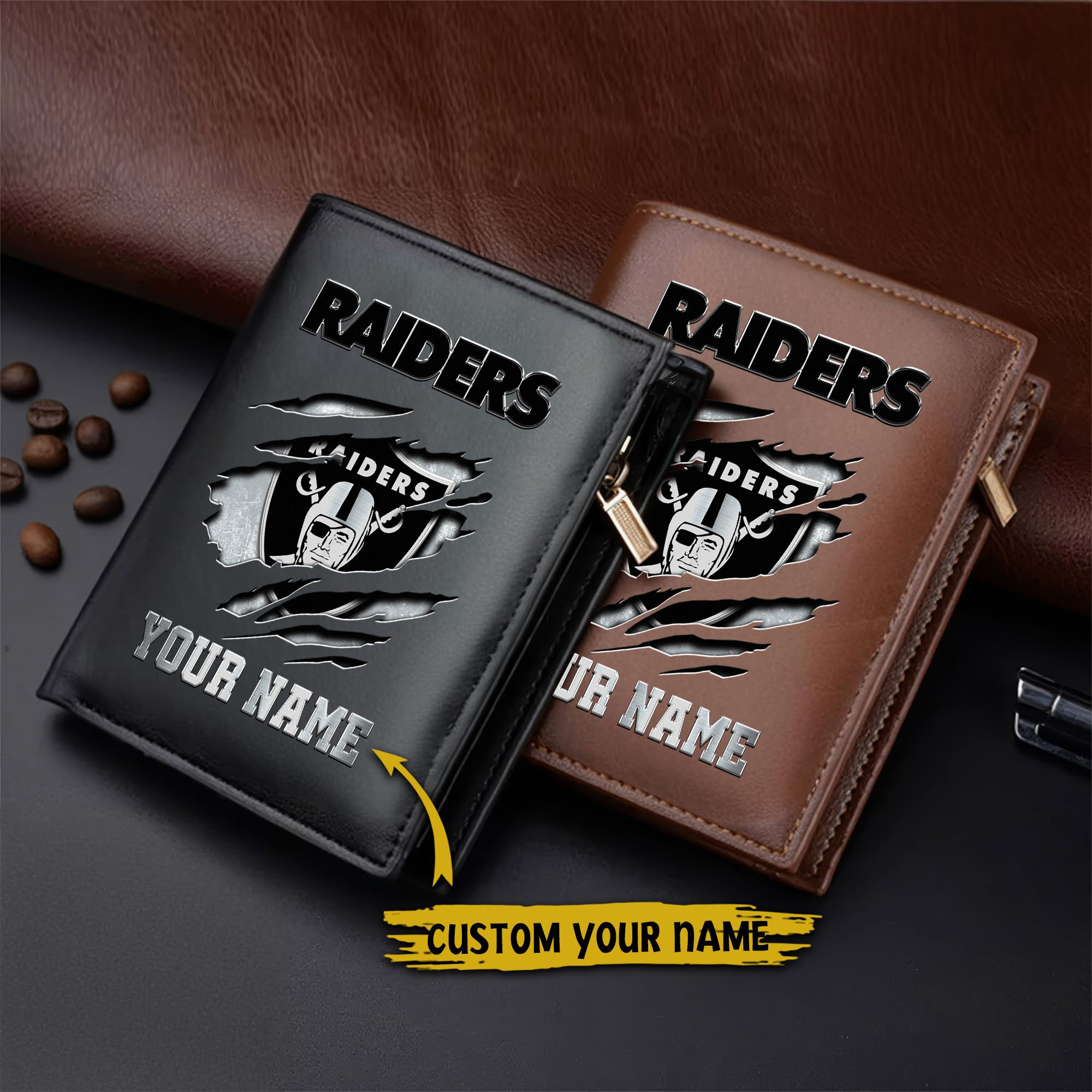 Alternative view of Las Vegas Raiders Men Wallet Custom Your Name, Football Team Men Wallet For Fans, Gifts For Football Lovers  EHIVM-05152222