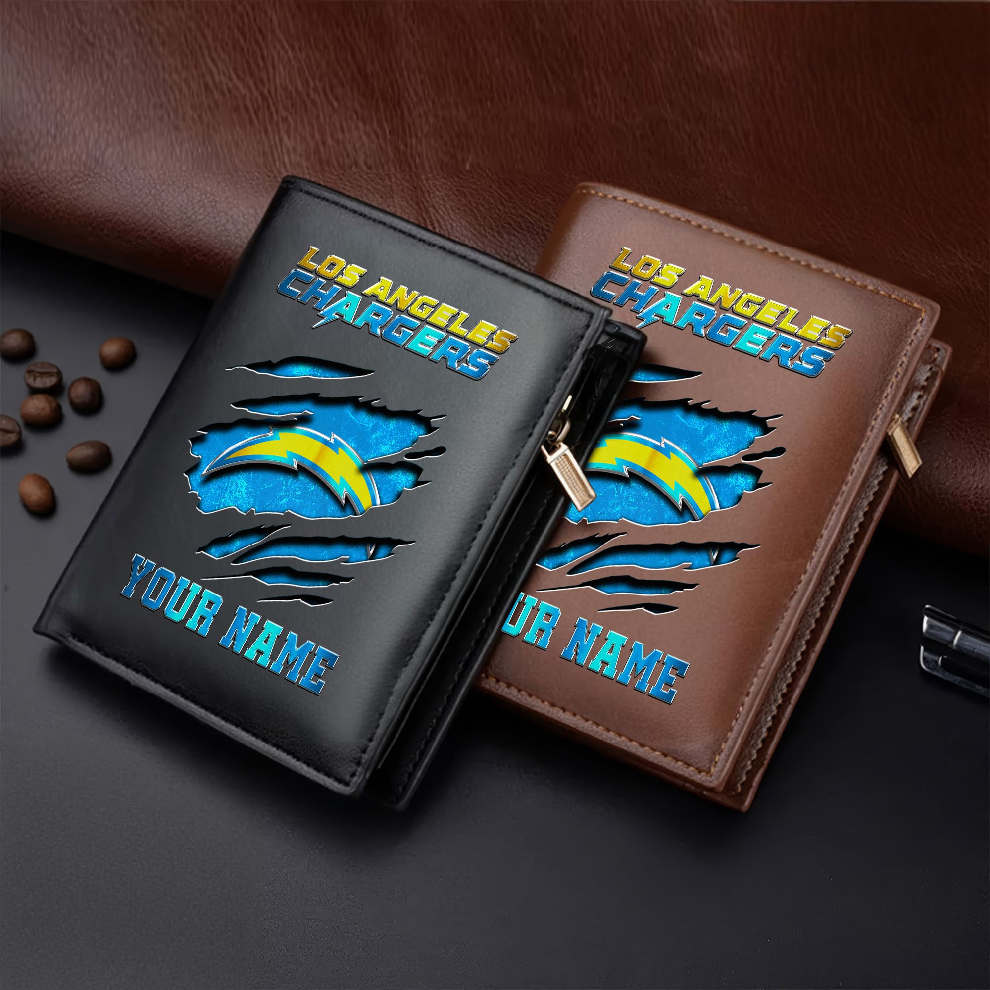Los Angeles Chargers Men Wallet Custom Your Name, Football Team Men Wallet For Fans, Gifts For Football Lovers  EHIVM-05152222