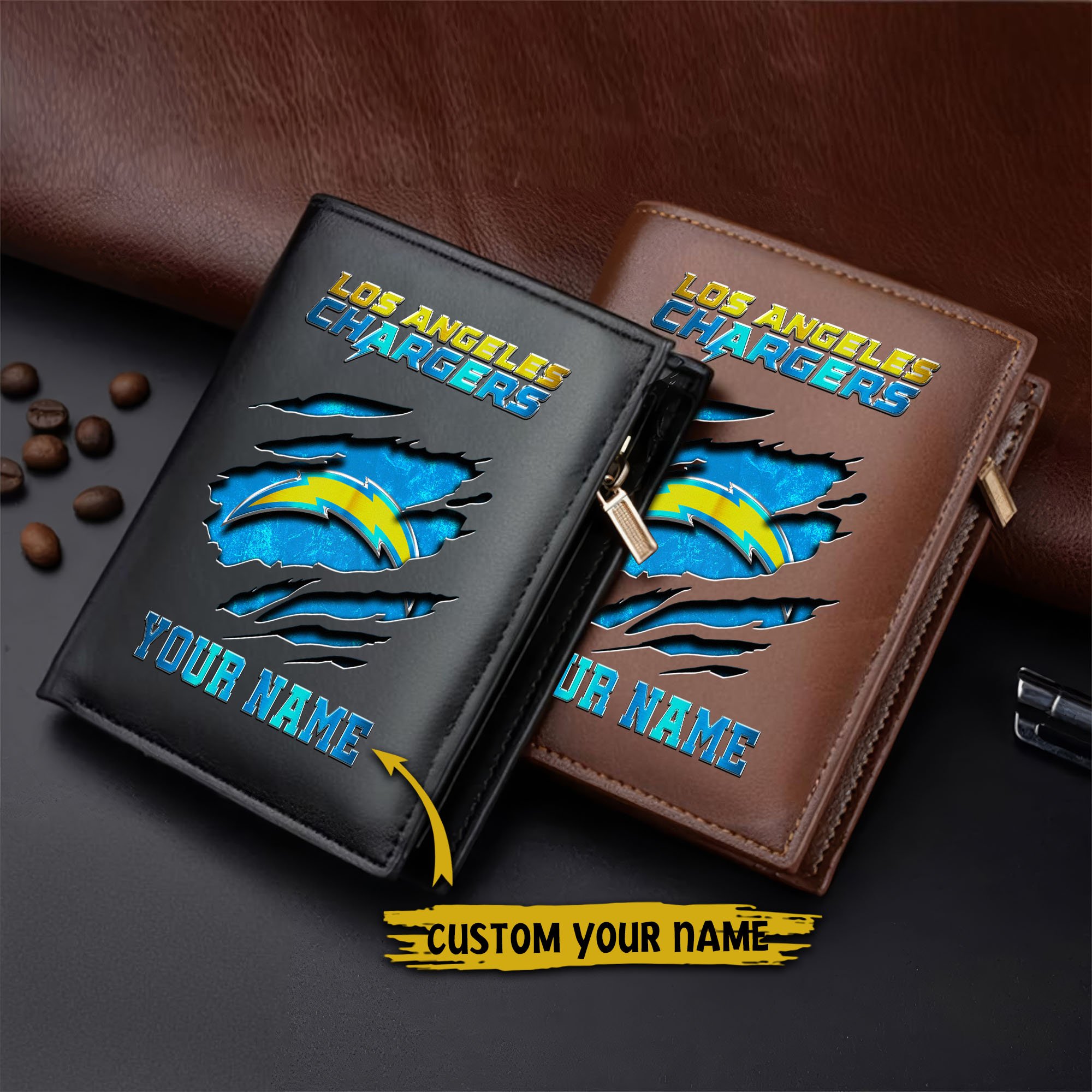 Alternative view of Los Angeles Chargers Men Wallet Custom Your Name, Football Team Men Wallet For Fans, Gifts For Football Lovers  EHIVM-05152222