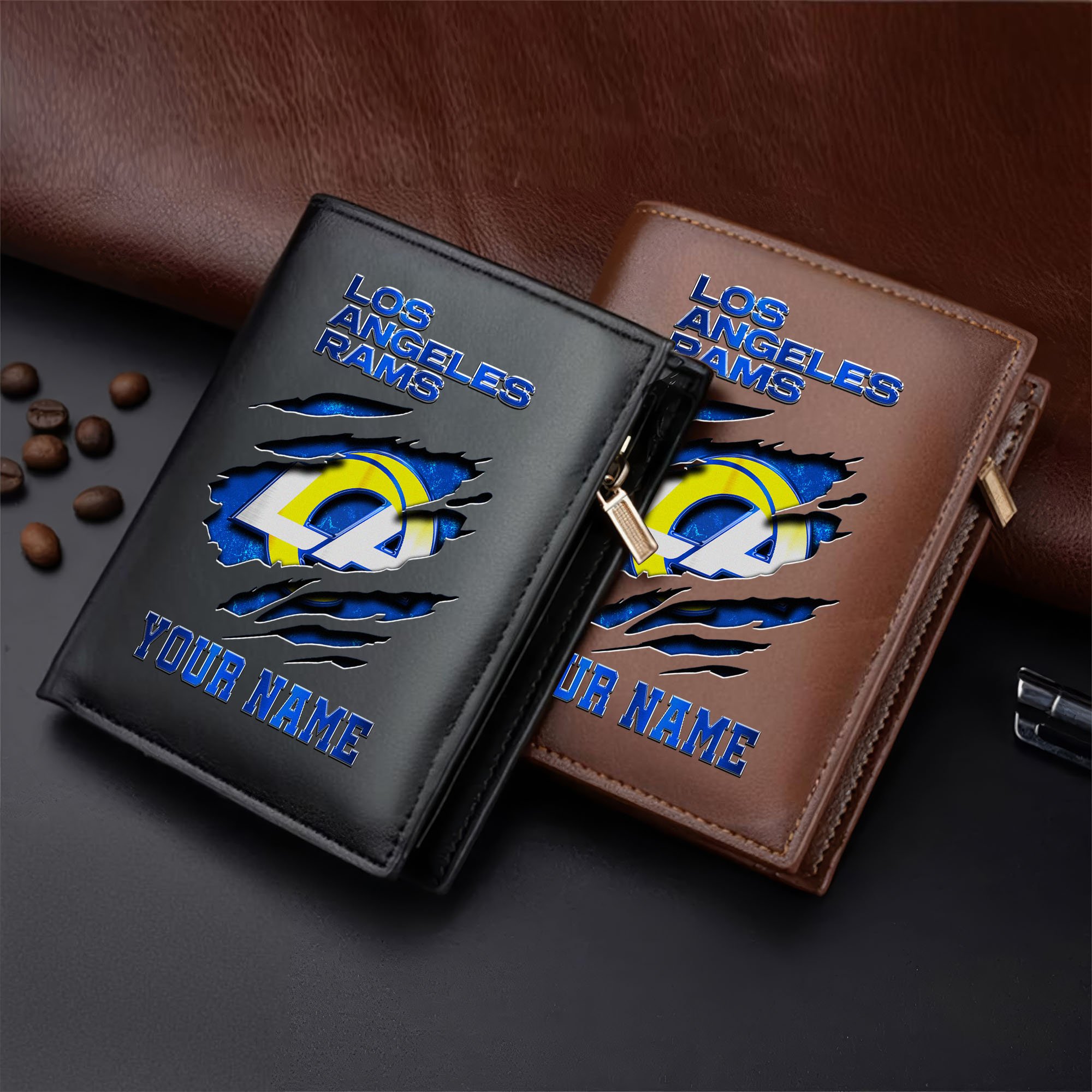 Los Angeles Rams Men Wallet Custom Your Name, Football Team Men Wallet For Fans, Gifts For Football Lovers  EHIVM-05152222