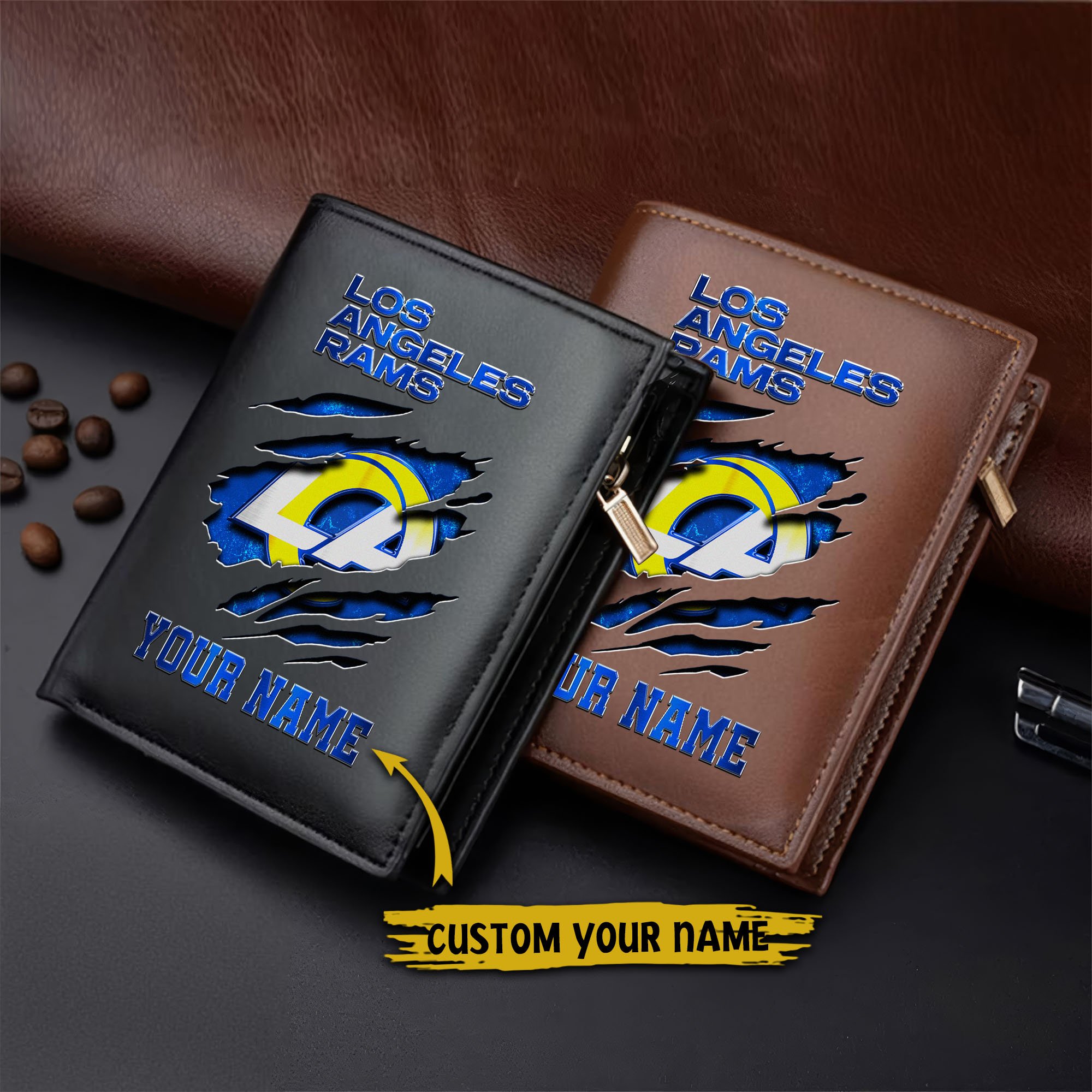 Alternative view of Los Angeles Rams Men Wallet Custom Your Name, Football Team Men Wallet For Fans, Gifts For Football Lovers  EHIVM-05152222
