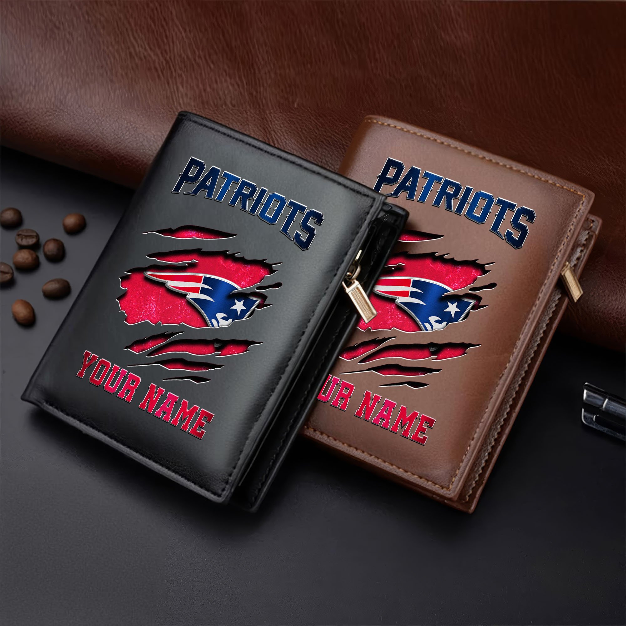 New England Patriots Men Wallet Custom Your Name, Football Team Men Wallet For Fans, Gifts For Football Lovers  EHIVM-05152222