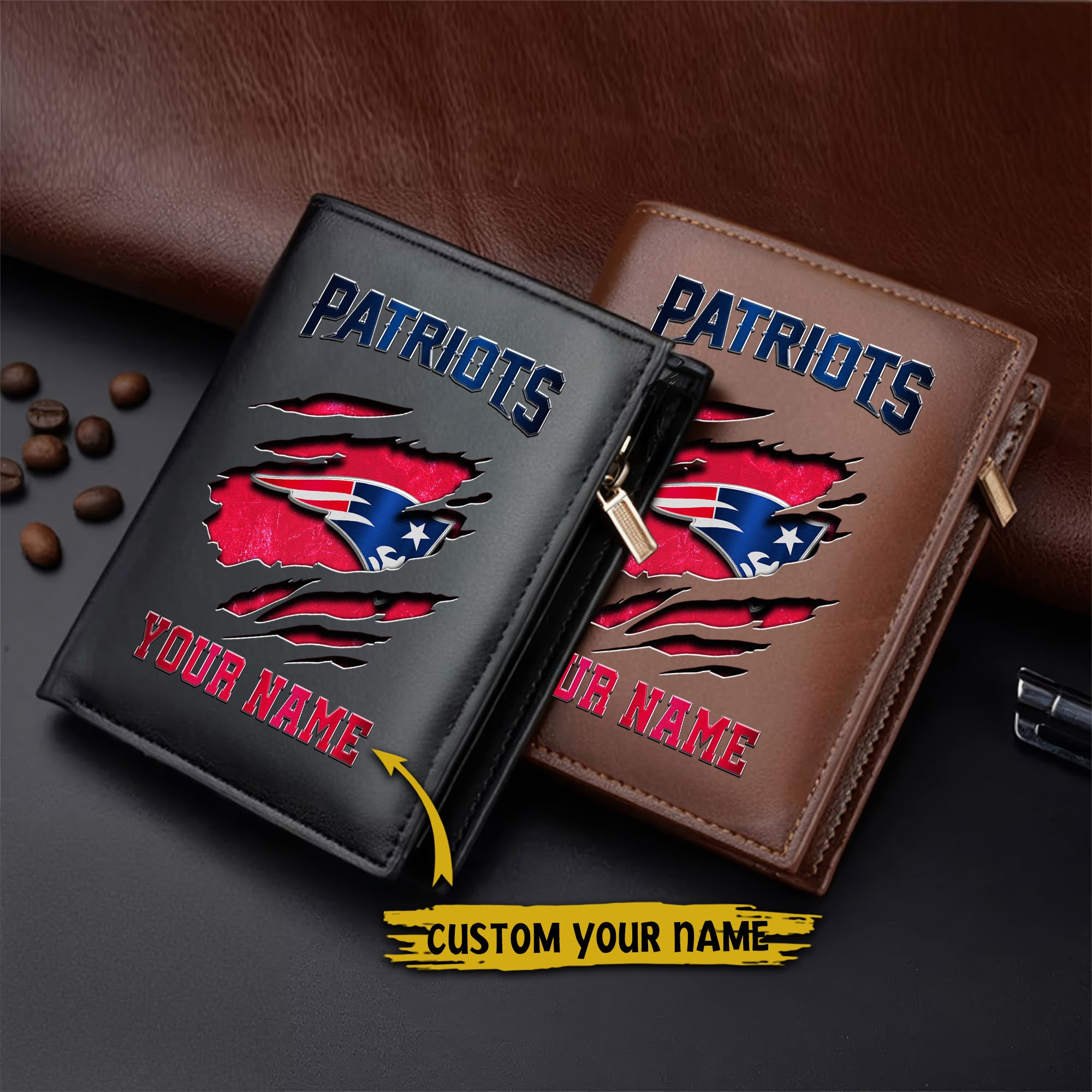 Alternative view of New England Patriots Men Wallet Custom Your Name, Football Team Men Wallet For Fans, Gifts For Football Lovers  EHIVM-05152222