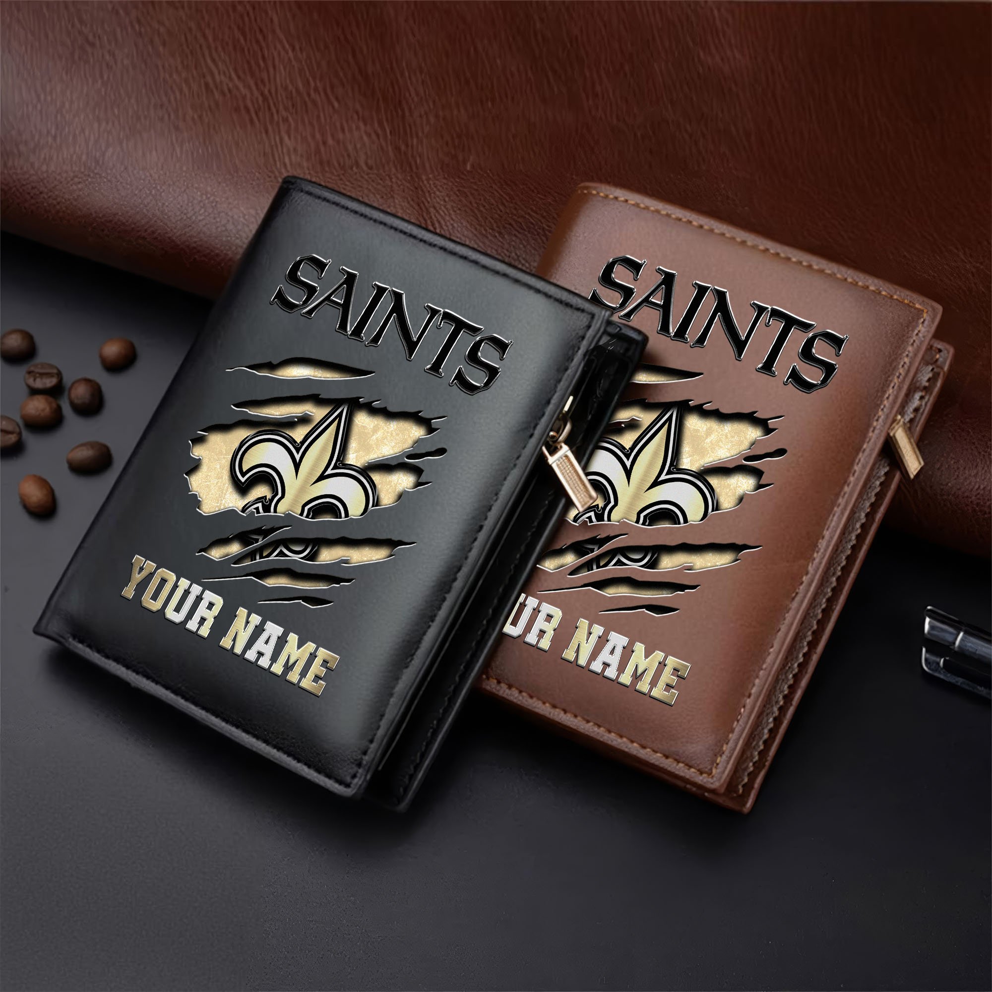 New Orleans Saints Men Wallet Custom Your Name, Football Team Men Wallet For Fans, Gifts For Football Lovers  EHIVM-05152222