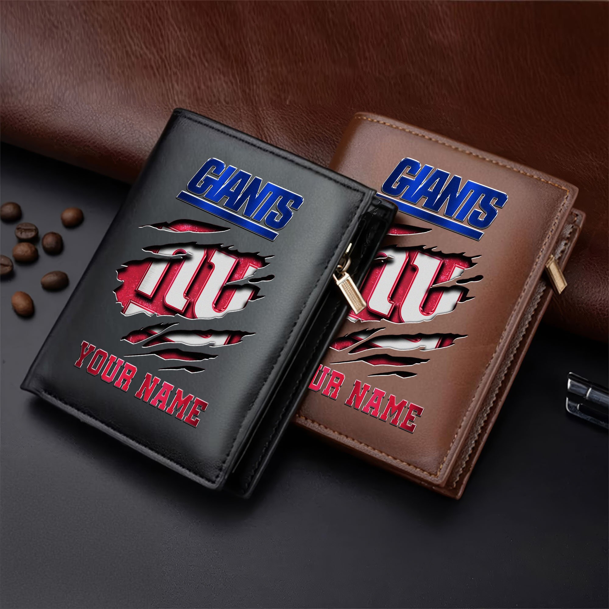 New York Giants Men Wallet Custom Your Name, Football Team Men Wallet For Fans, Gifts For Football Lovers  EHIVM-05152222
