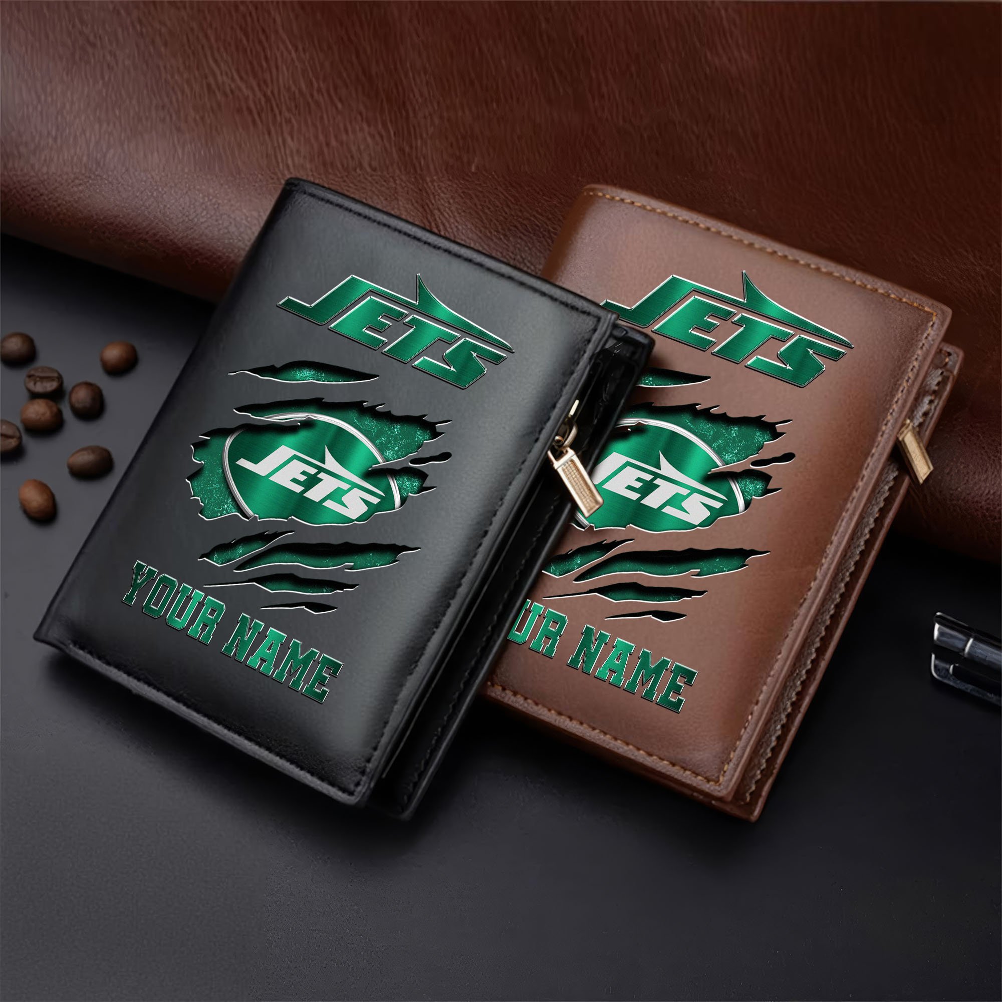New York Jets Men Wallet Custom Your Name, Football Team Men Wallet For Fans, Gifts For Football Lovers  EHIVM-05152222