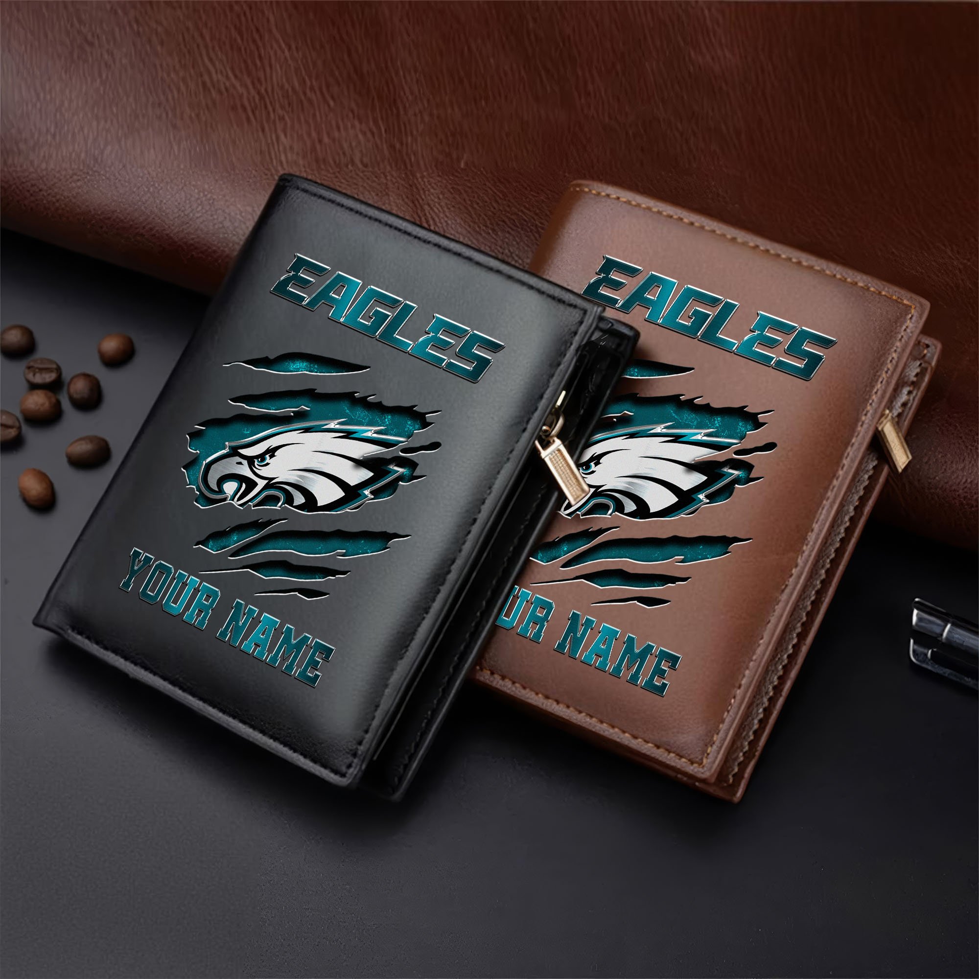 Philadelphia Eagles Men Wallet Custom Your Name, Football Team Men Wallet For Fans, Gifts For Football Lovers  EHIVM-05152222