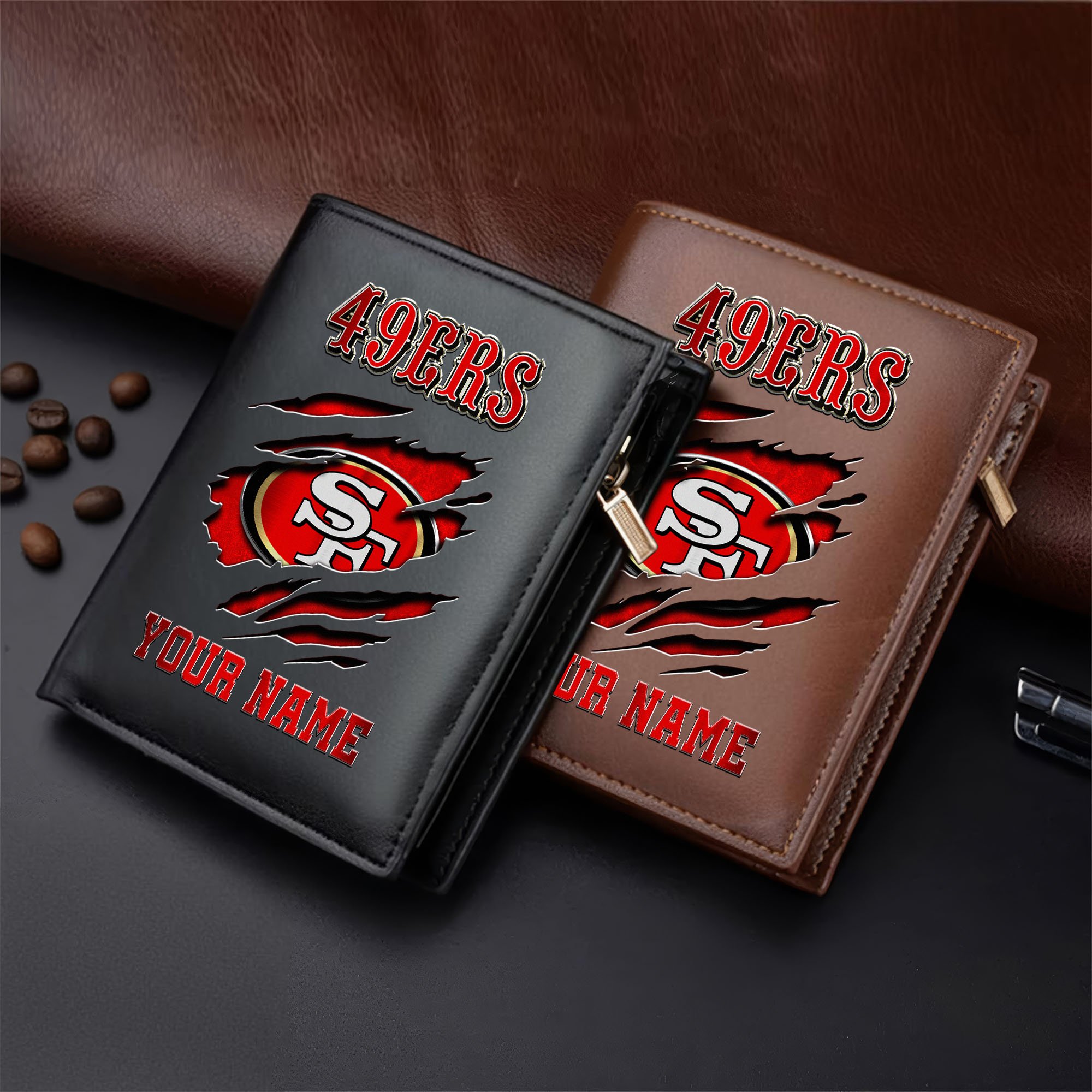 San Francisco 49ers Men Wallet Custom Your Name, Football Team Men Wallet For Fans, Gifts For Football Lovers  EHIVM-05152222