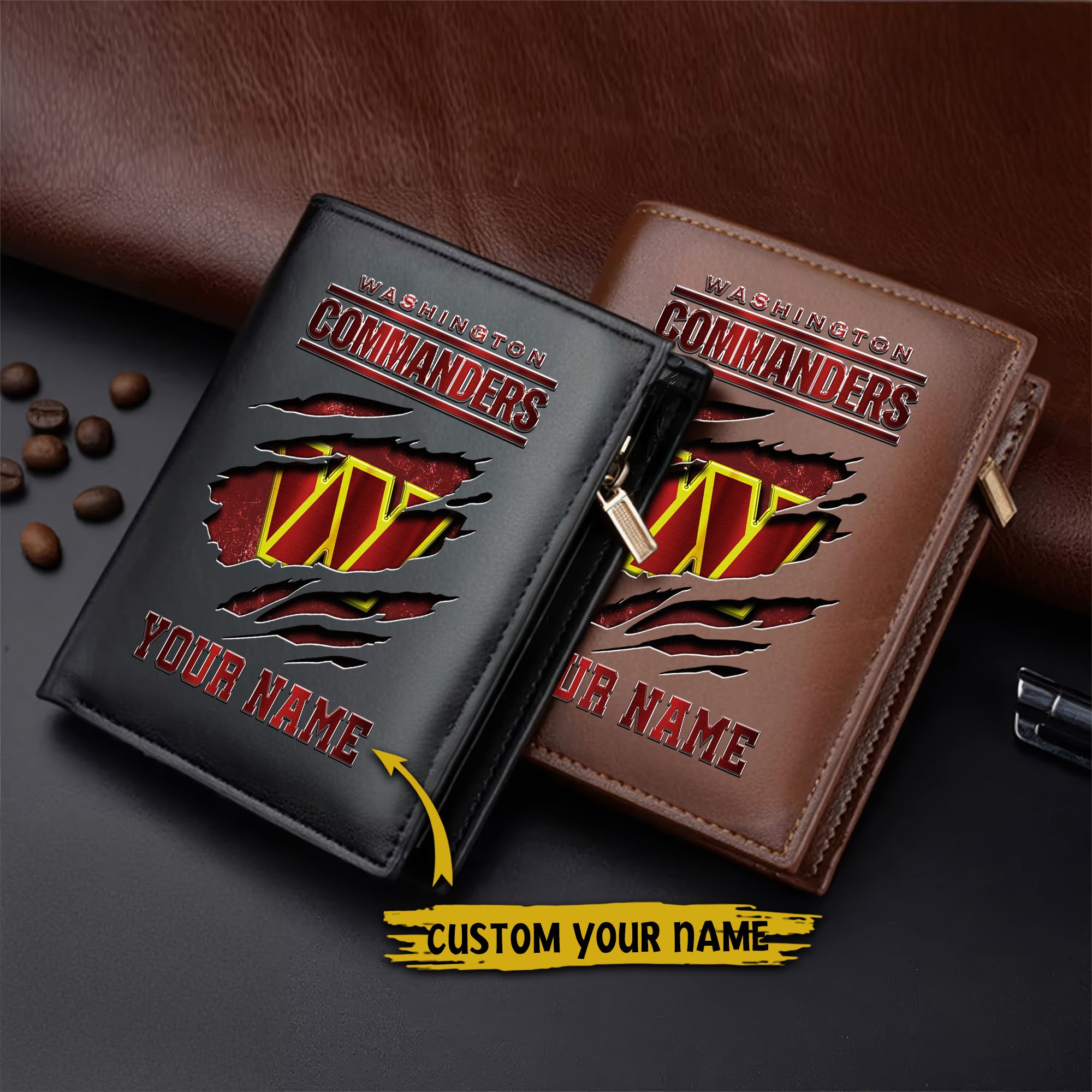 Alternative view of Washington Commanders Men Wallet Custom Your Name, Football Team Men Wallet For Fans, Gifts For Football Lovers  EHIVM-05152222