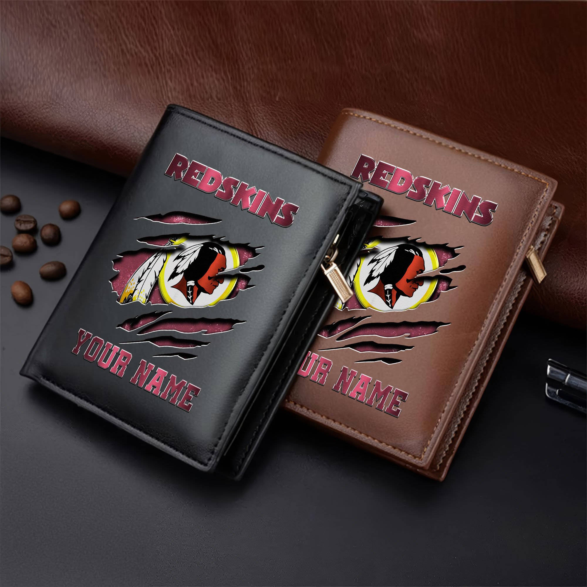 Washington Redskins Men Wallet Custom Your Name, Football Team Men Wallet For Fans, Gifts For Football Lovers  EHIVM-05152222
