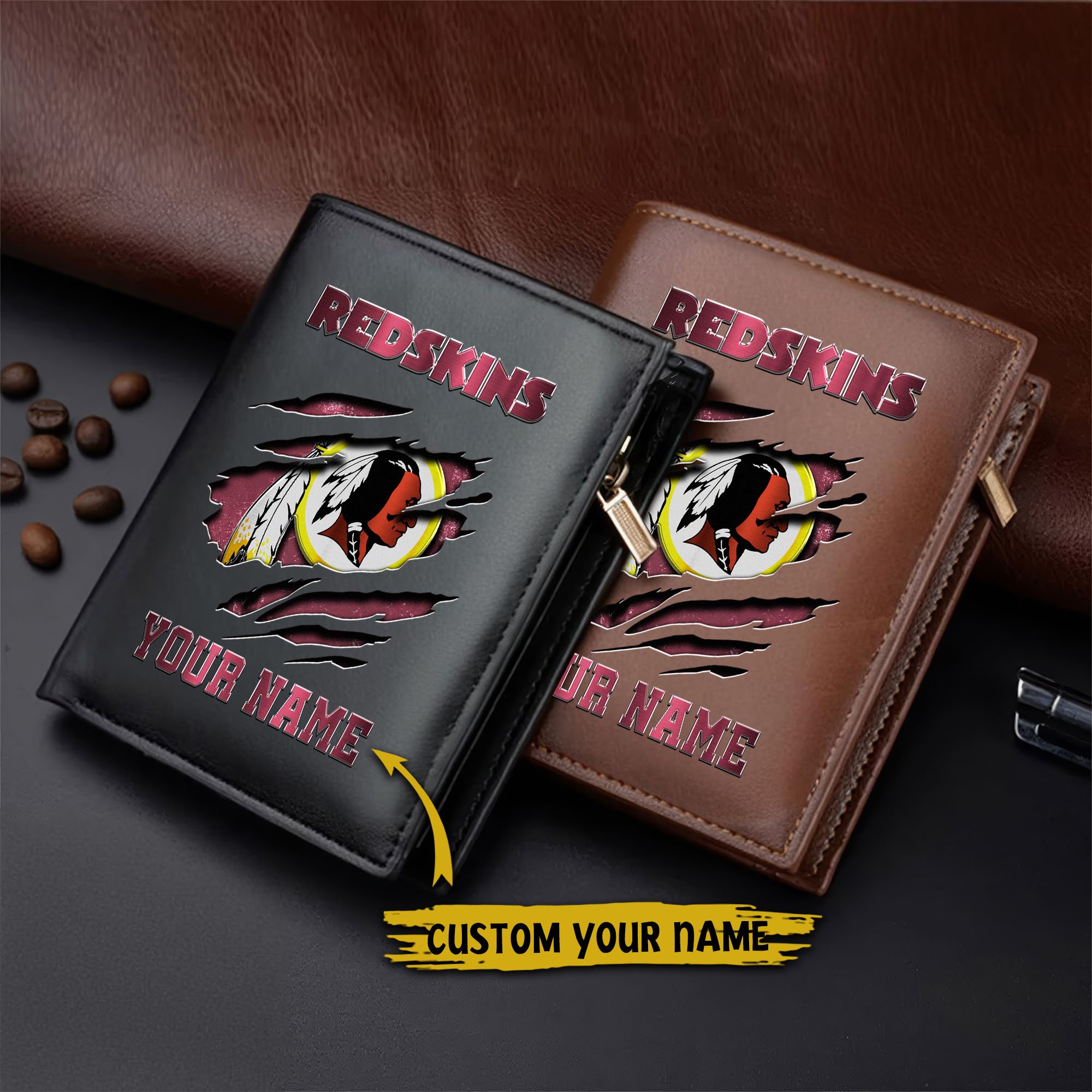 Alternative view of Washington Redskins Men Wallet Custom Your Name, Football Team Men Wallet For Fans, Gifts For Football Lovers  EHIVM-05152222