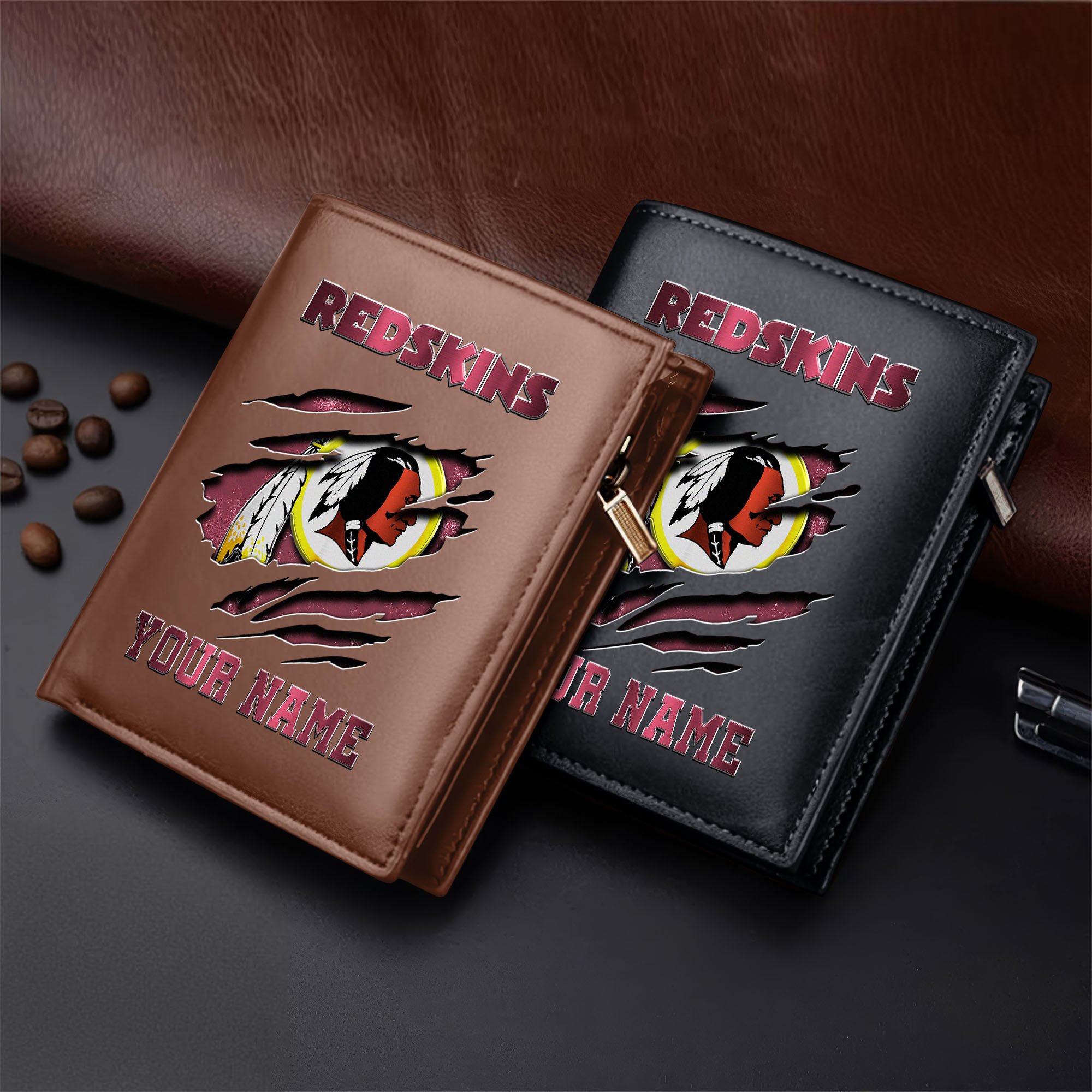 Washington Redskins Men Wallet Custom Your Name, Football Team Men Wallet For Fans, Gifts For Football Lovers EHIVM-05152222 - Image 3