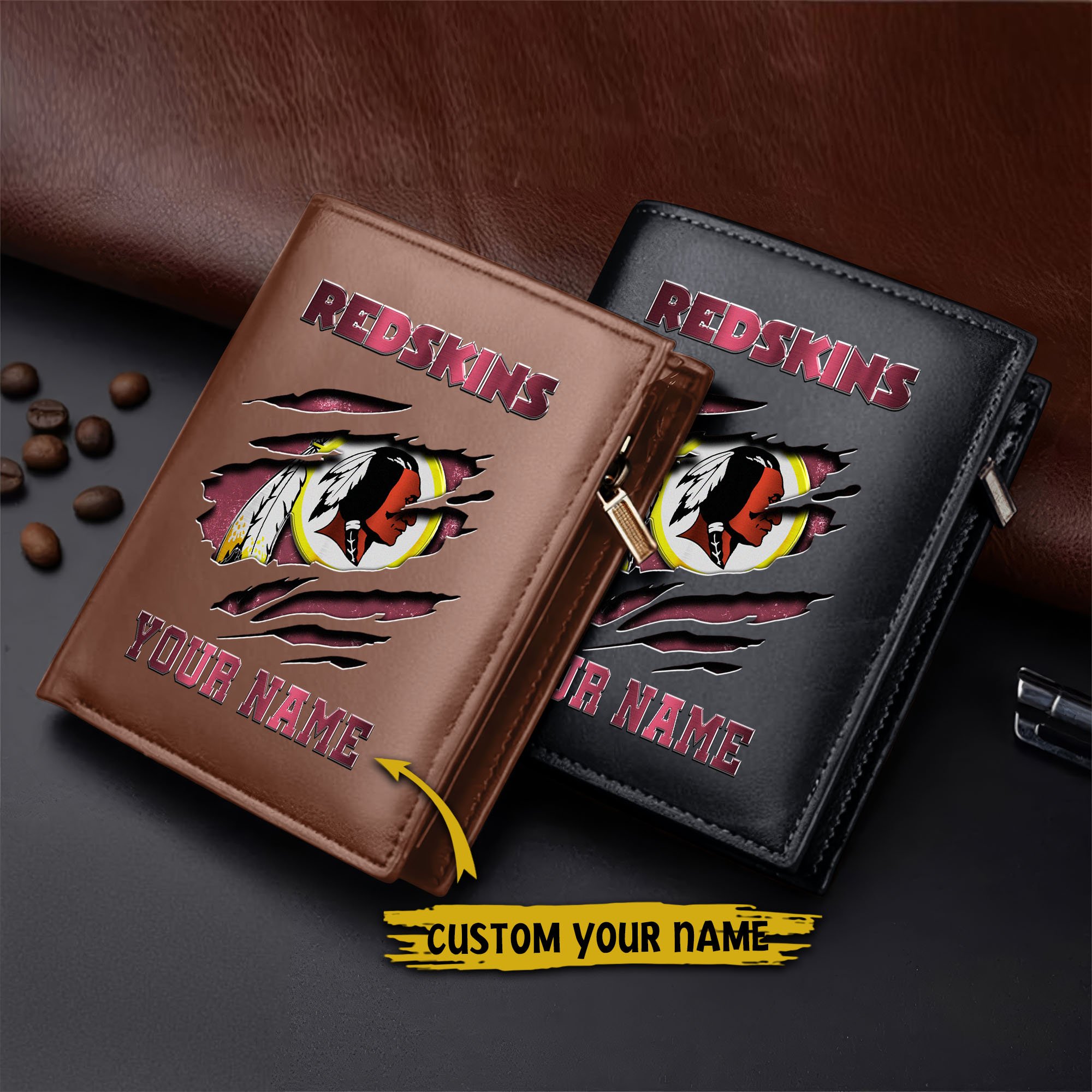 Washington Redskins Men Wallet Custom Your Name, Football Team Men Wallet For Fans, Gifts For Football Lovers EHIVM-05152222 - Image 4
