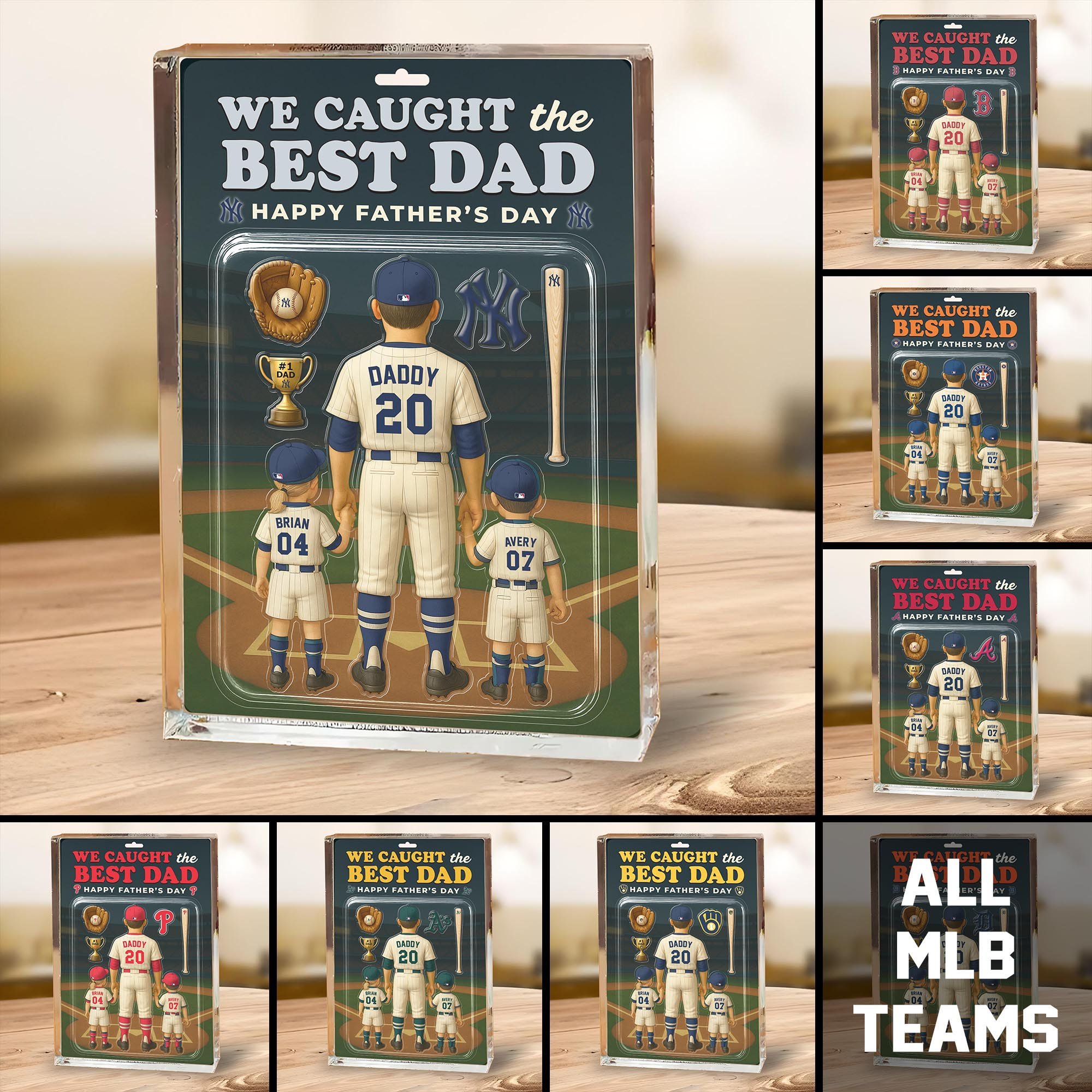 Best DAD MLB Shape Acrylic Blocks Custom Blocks, Sport Decorations, Gifts For Dad ETRG-04191935