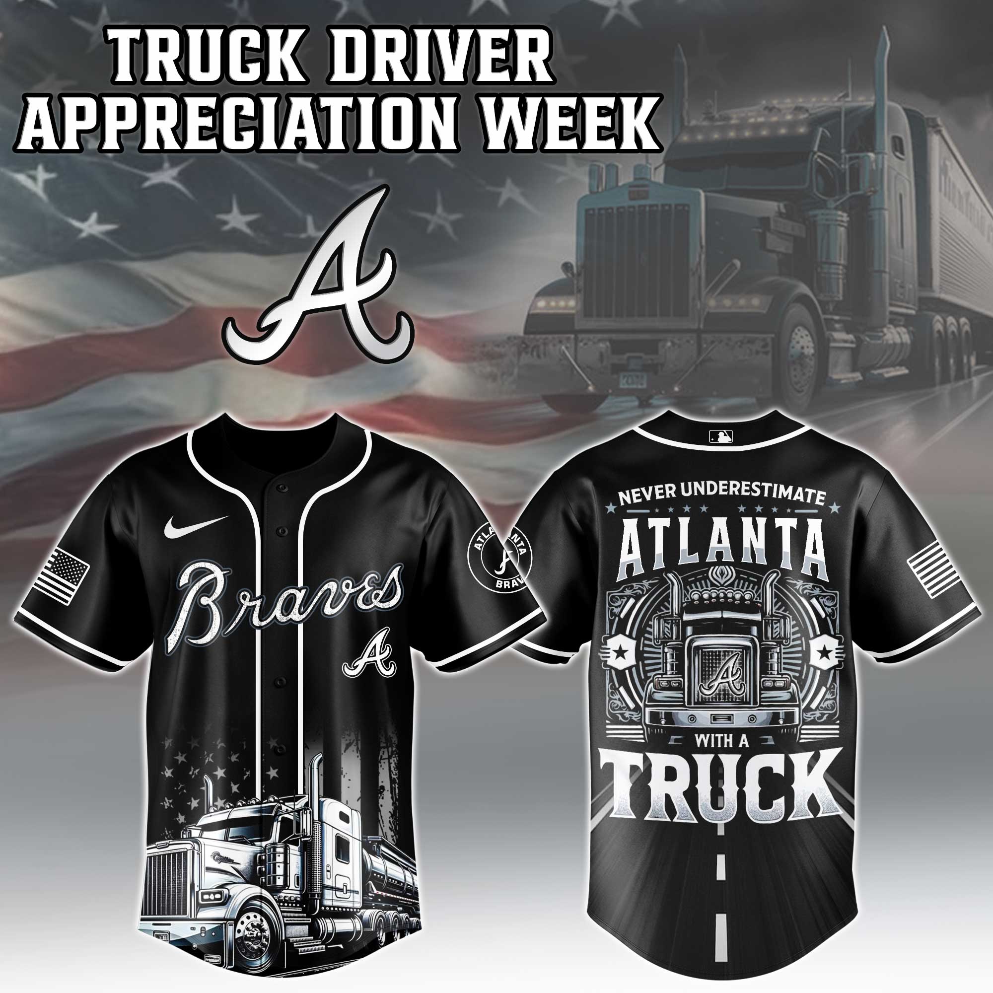 Atlanta Braves  MLB X Nation Truck Driver Appreciation Week Limited Edition Jersey 2025 