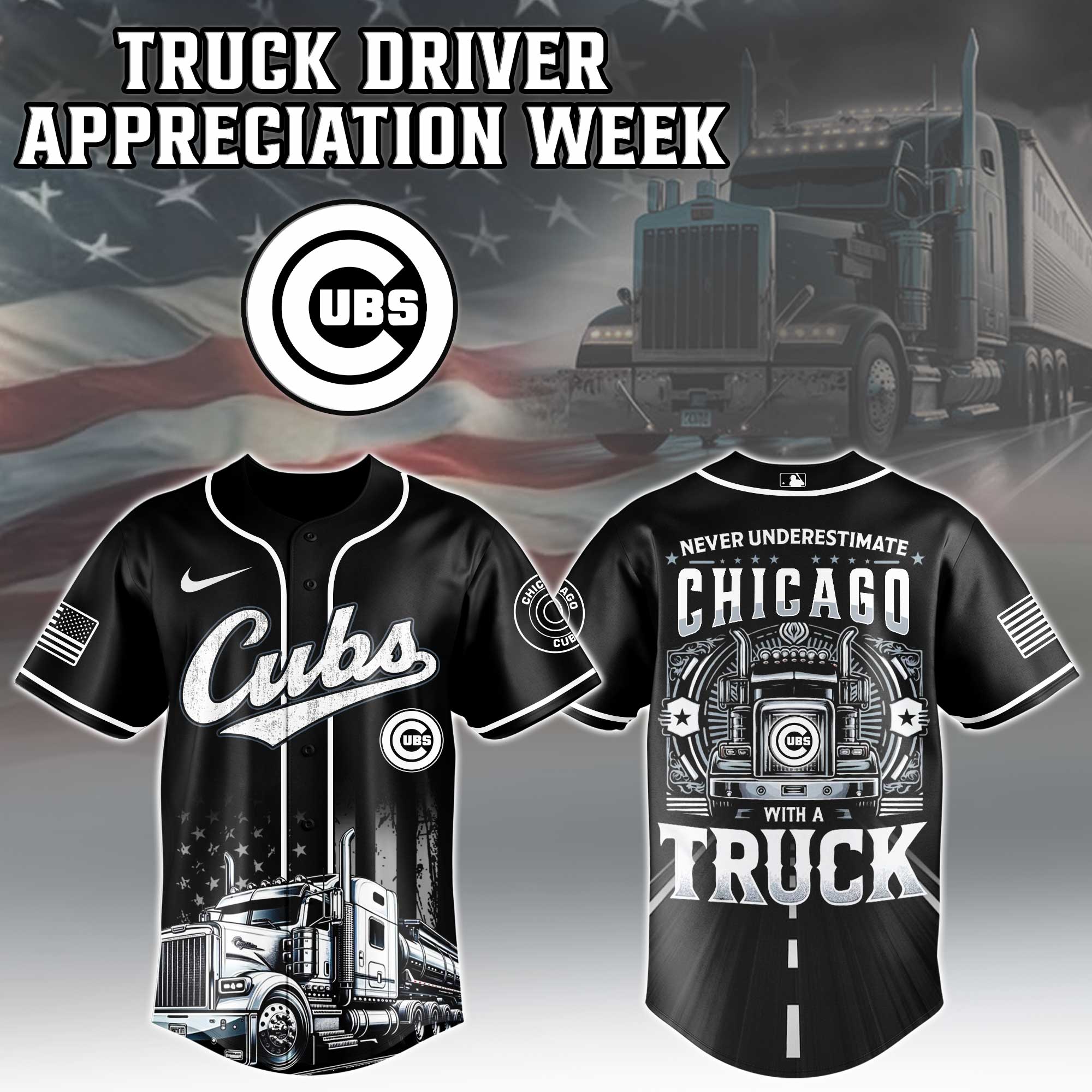 Chicago Cubs  MLB X Nation Truck Driver Appreciation Week Limited Edition Jersey 2025 