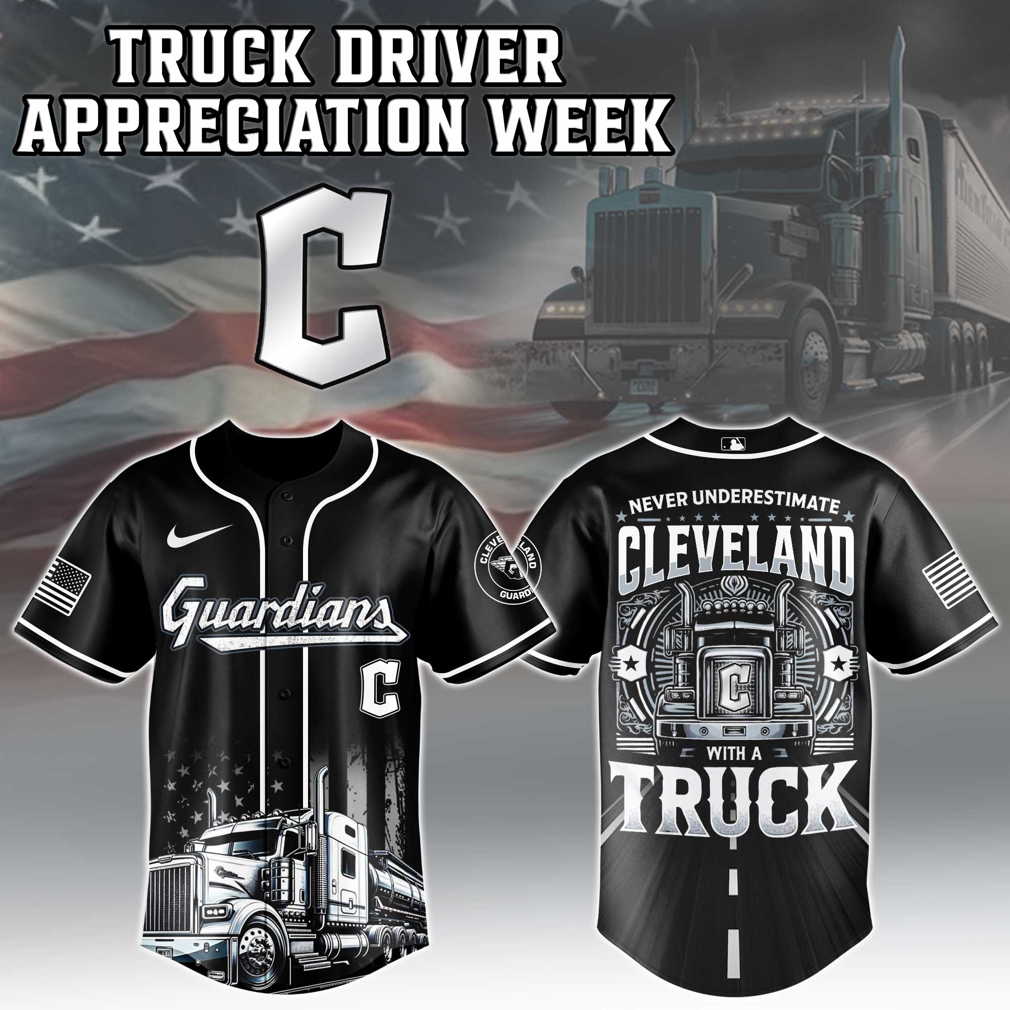 Cleveland Guardians  MLB X Nation Truck Driver Appreciation Week Limited Edition Jersey 2025 
