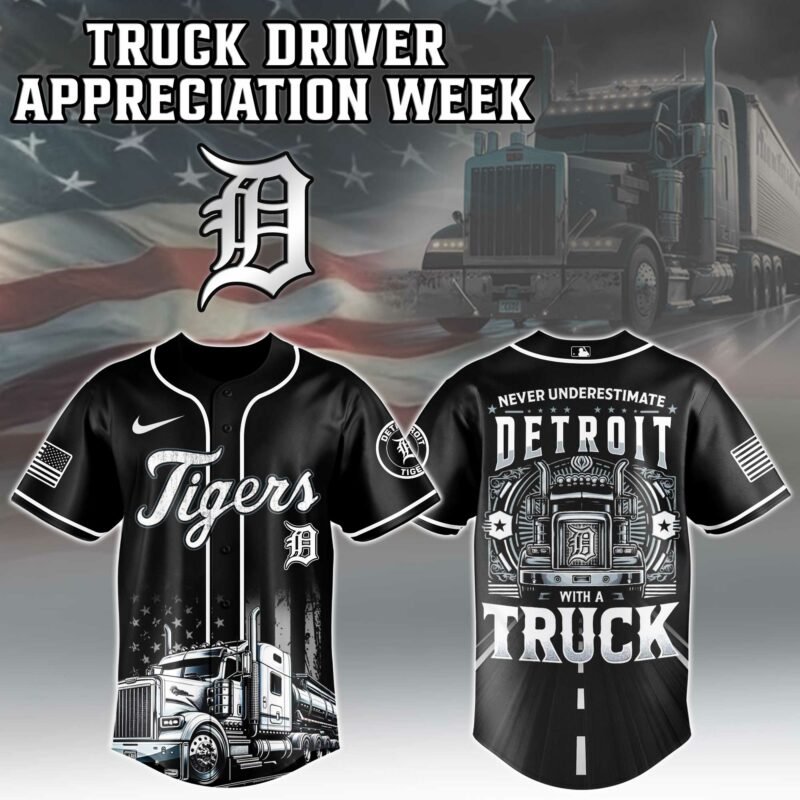 Alternative view of Detroit Tigers  MLB X Nation Truck Driver Appreciation Week Limited Edition Jersey 2025 