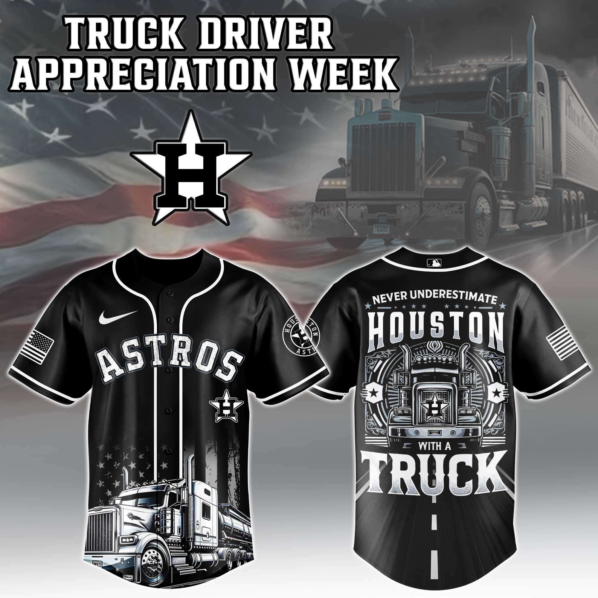 Houston Astros  MLB X Nation Truck Driver Appreciation Week Limited Edition Jersey 2025 