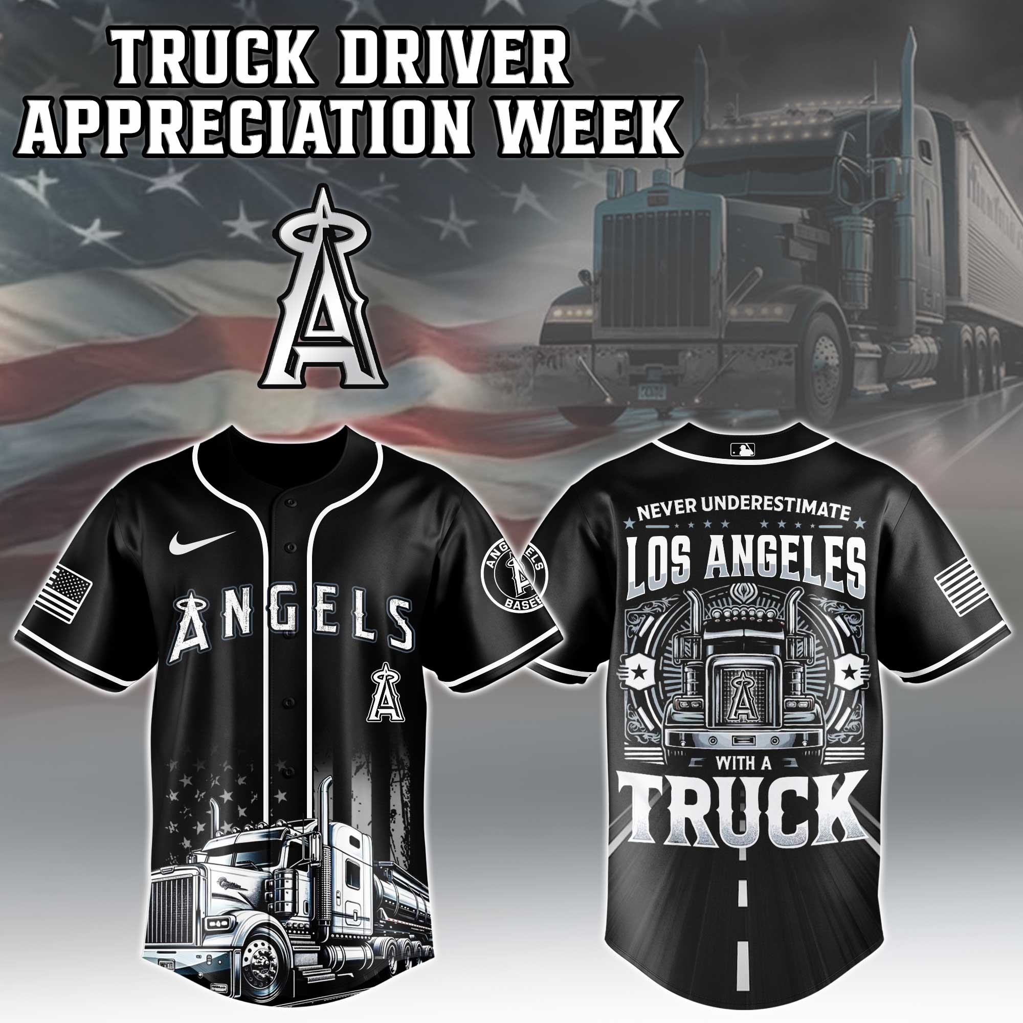 Los Angeles Angels  MLB X Nation Truck Driver Appreciation Week Limited Edition Jersey 2025 