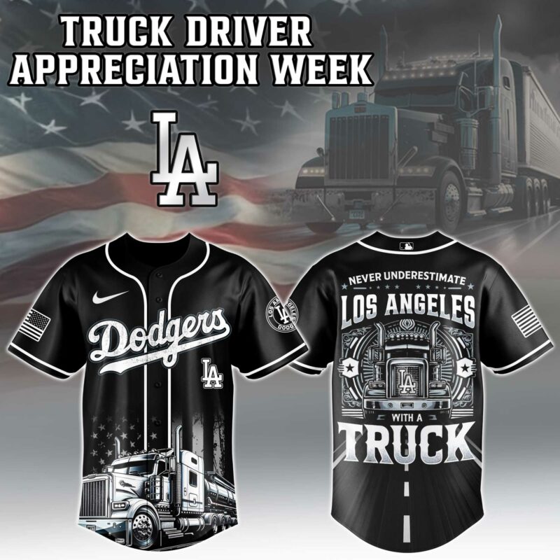 Alternative view of Los Angeles Dodgers  MLB X Nation Truck Driver Appreciation Week Limited Edition Jersey 2025 