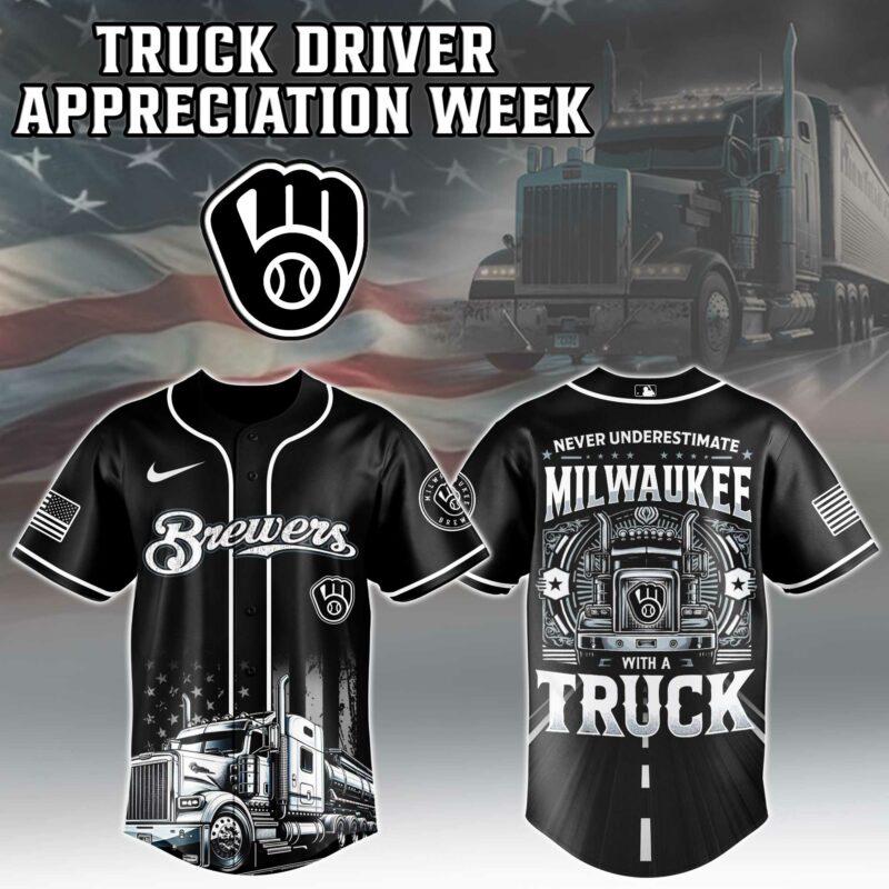 Alternative view of Milwaukee Brewers  MLB X Nation Truck Driver Appreciation Week Limited Edition Jersey 2025 
