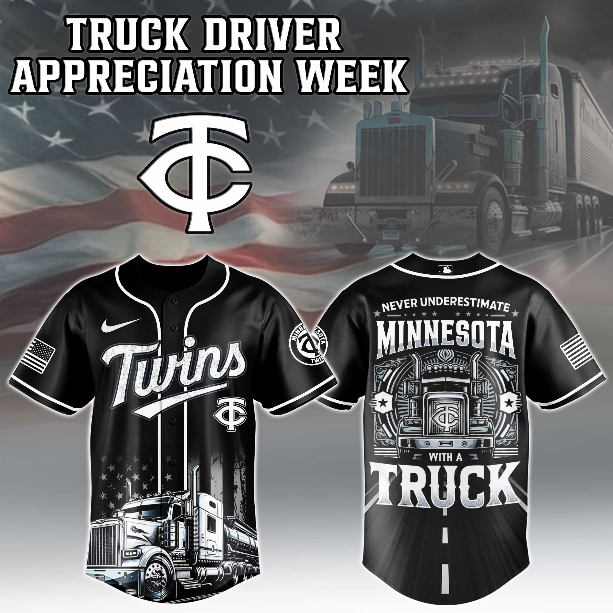 Minnesota Twins  MLB X Nation Truck Driver Appreciation Week Limited Edition Jersey 2025 