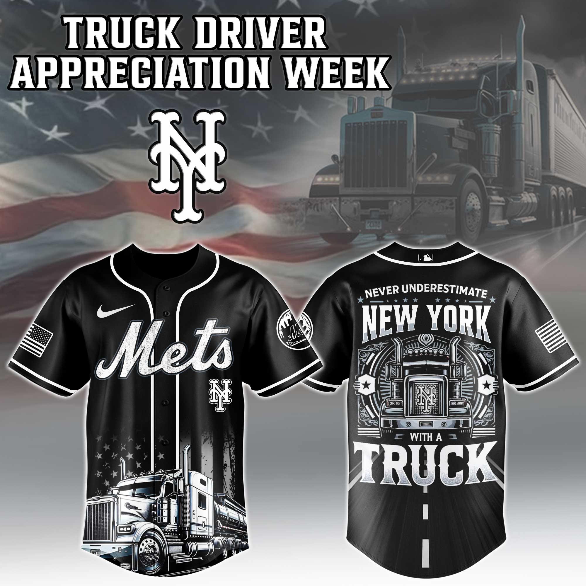 New York Mets  MLB X Nation Truck Driver Appreciation Week Limited Edition Jersey 2025 