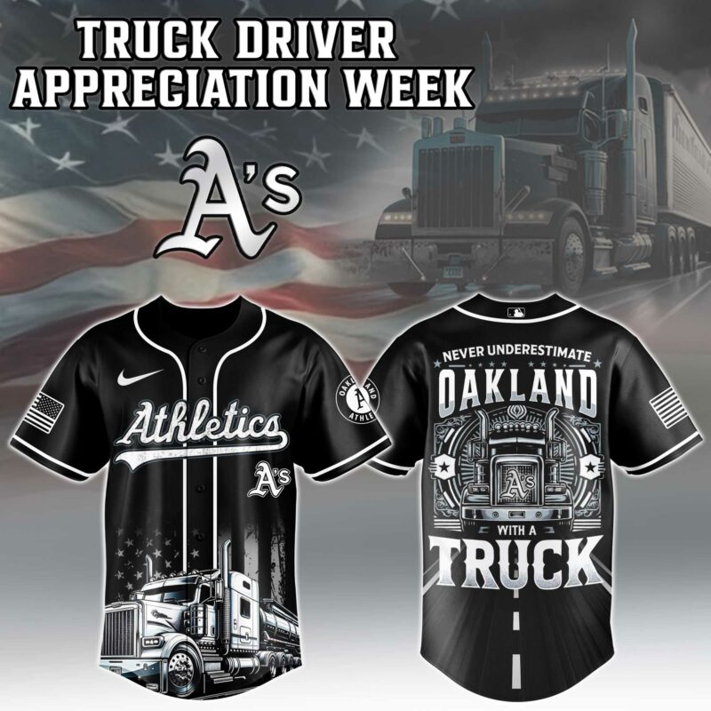Alternative view of Oakland Athletics  MLB X Nation Truck Driver Appreciation Week Limited Edition Jersey 2025 