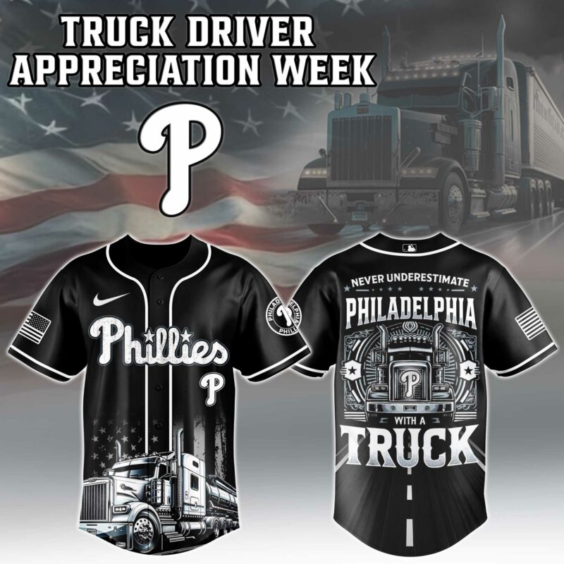 Alternative view of Philadelphia Phillies  MLB X Nation Truck Driver Appreciation Week Limited Edition Jersey 2025 