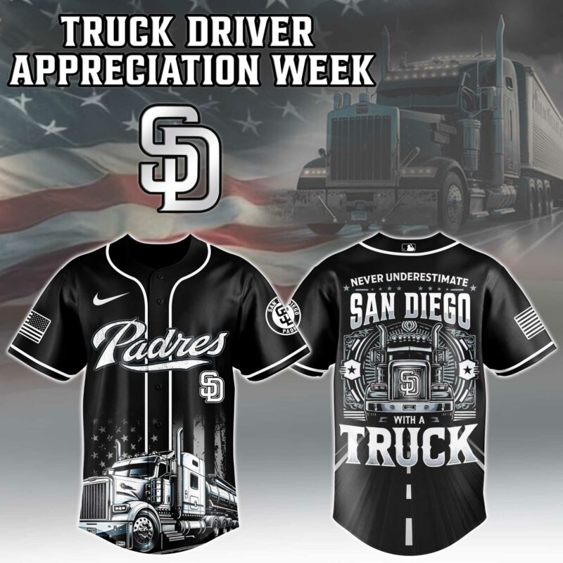 Alternative view of San Diego Padres  MLB X Nation Truck Driver Appreciation Week Limited Edition Jersey 2025 