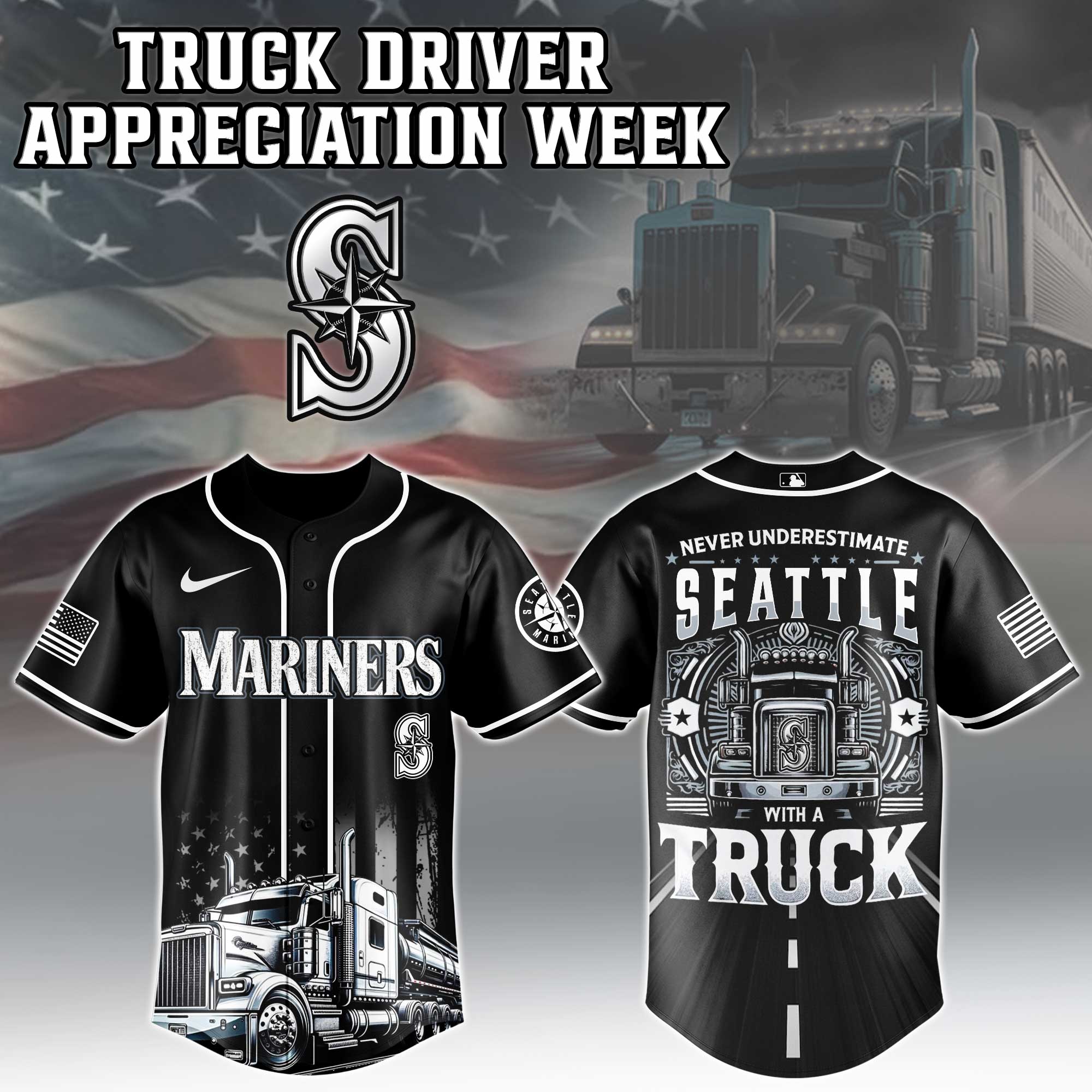Seattle Mariners  MLB X Nation Truck Driver Appreciation Week Limited Edition Jersey 2025 