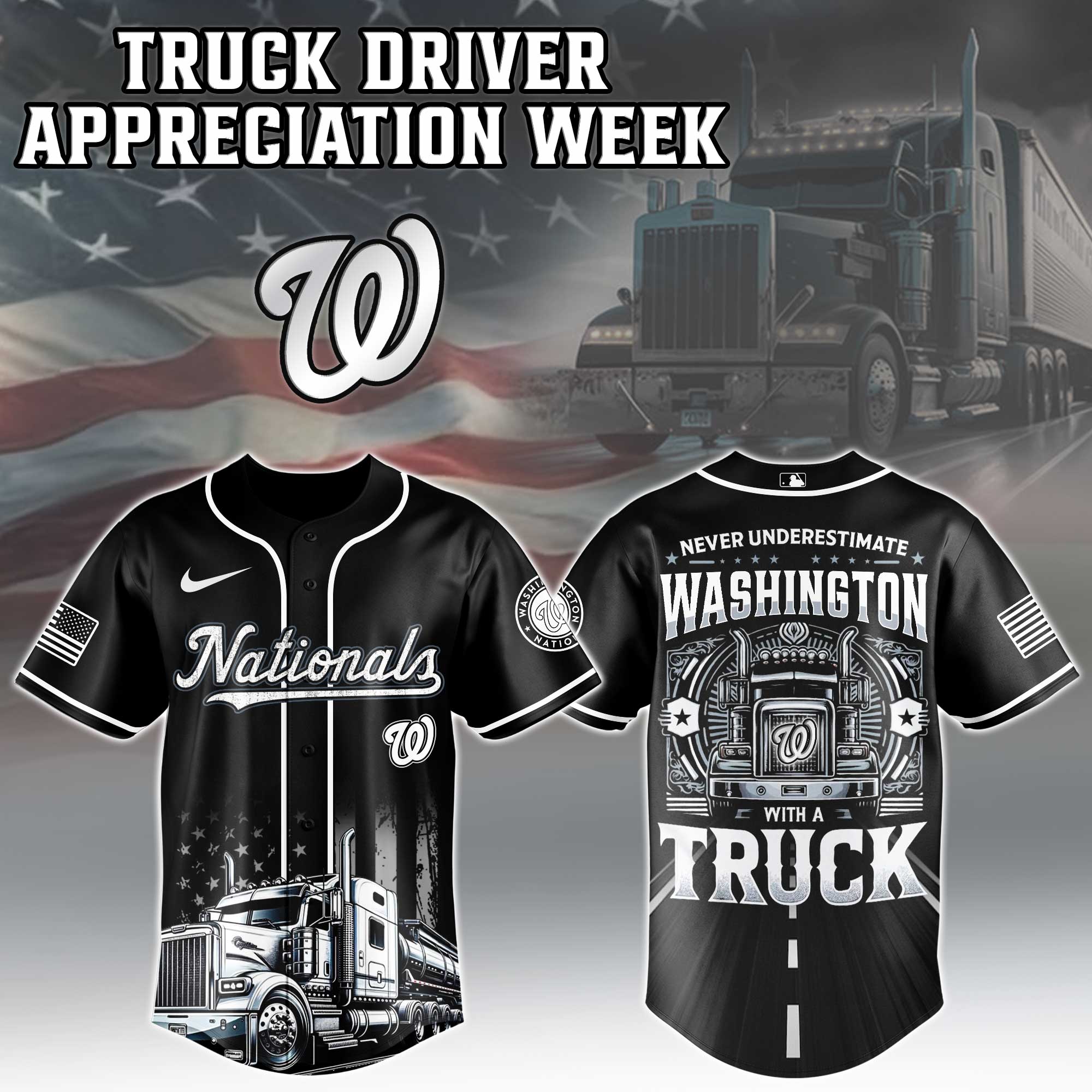 Washington Nationals  MLB X Nation Truck Driver Appreciation Week Limited Edition Jersey 2025 