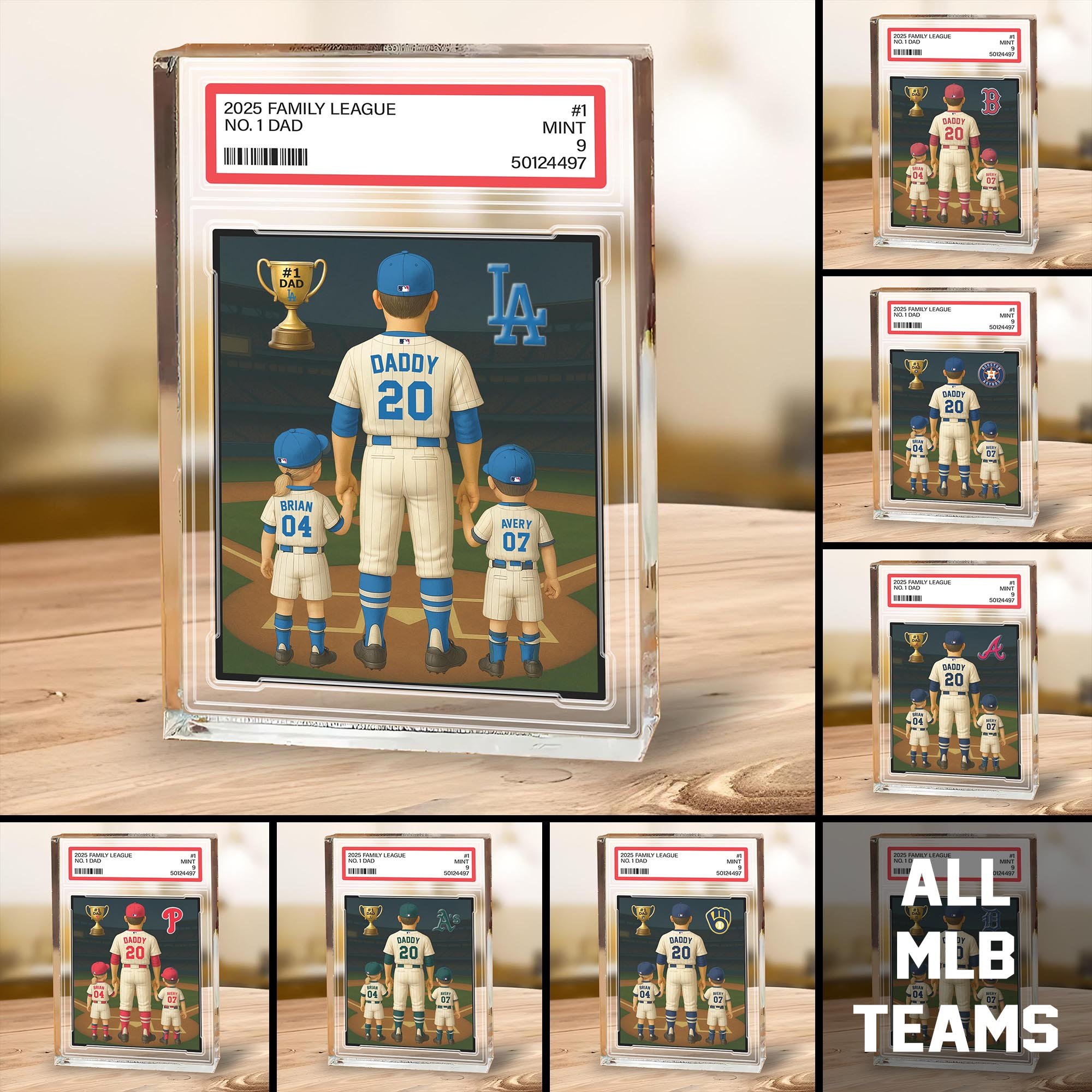 Alternative view of Best Dad Shape Acrylic Blocks Custom Name, Sport Gifts For Dad, Home Decorations ETRG-05172277