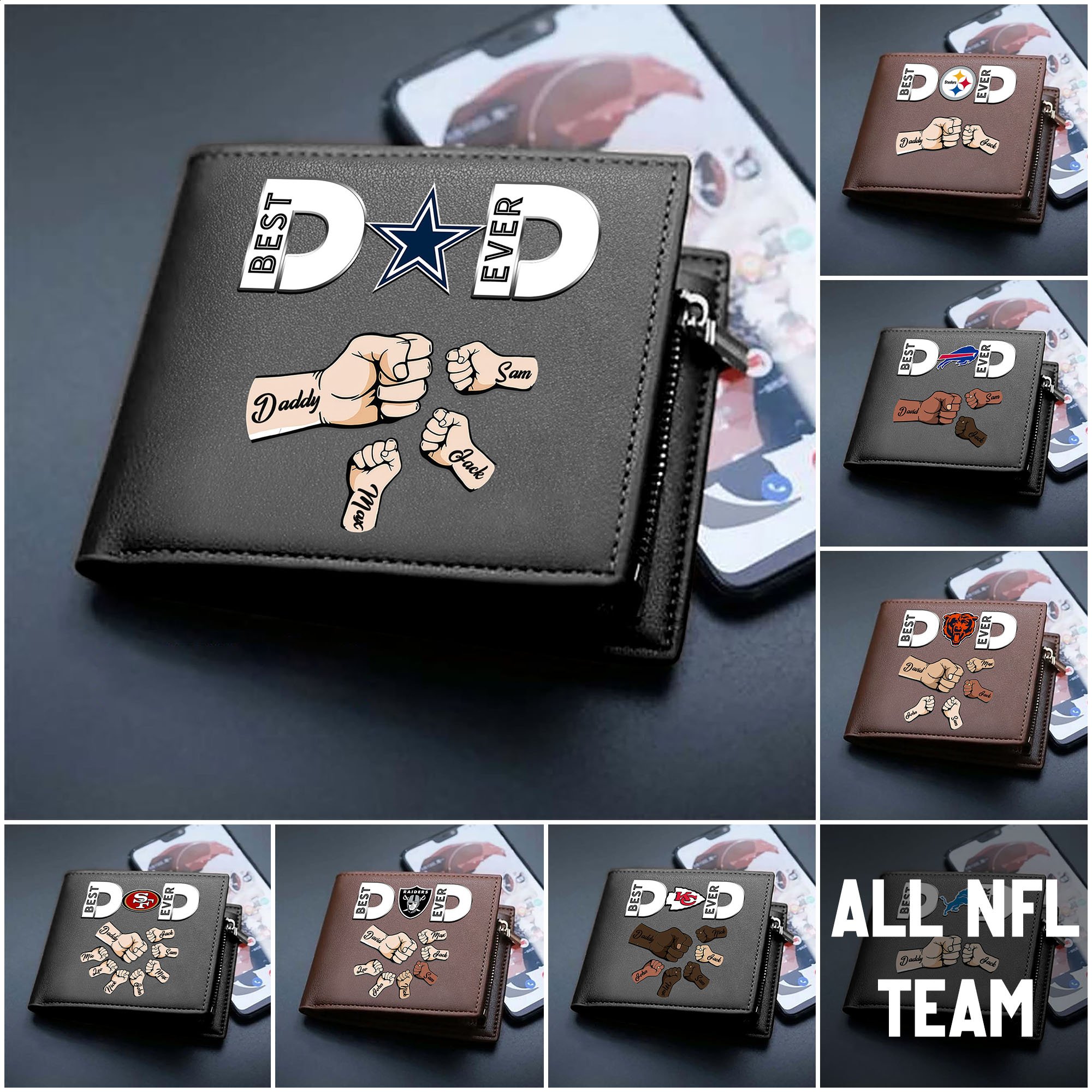 Sport Men Wallet Custom Your Name, Football Team Men Wallet For Fans, Father’s Day Gifts EHIVM-05152261