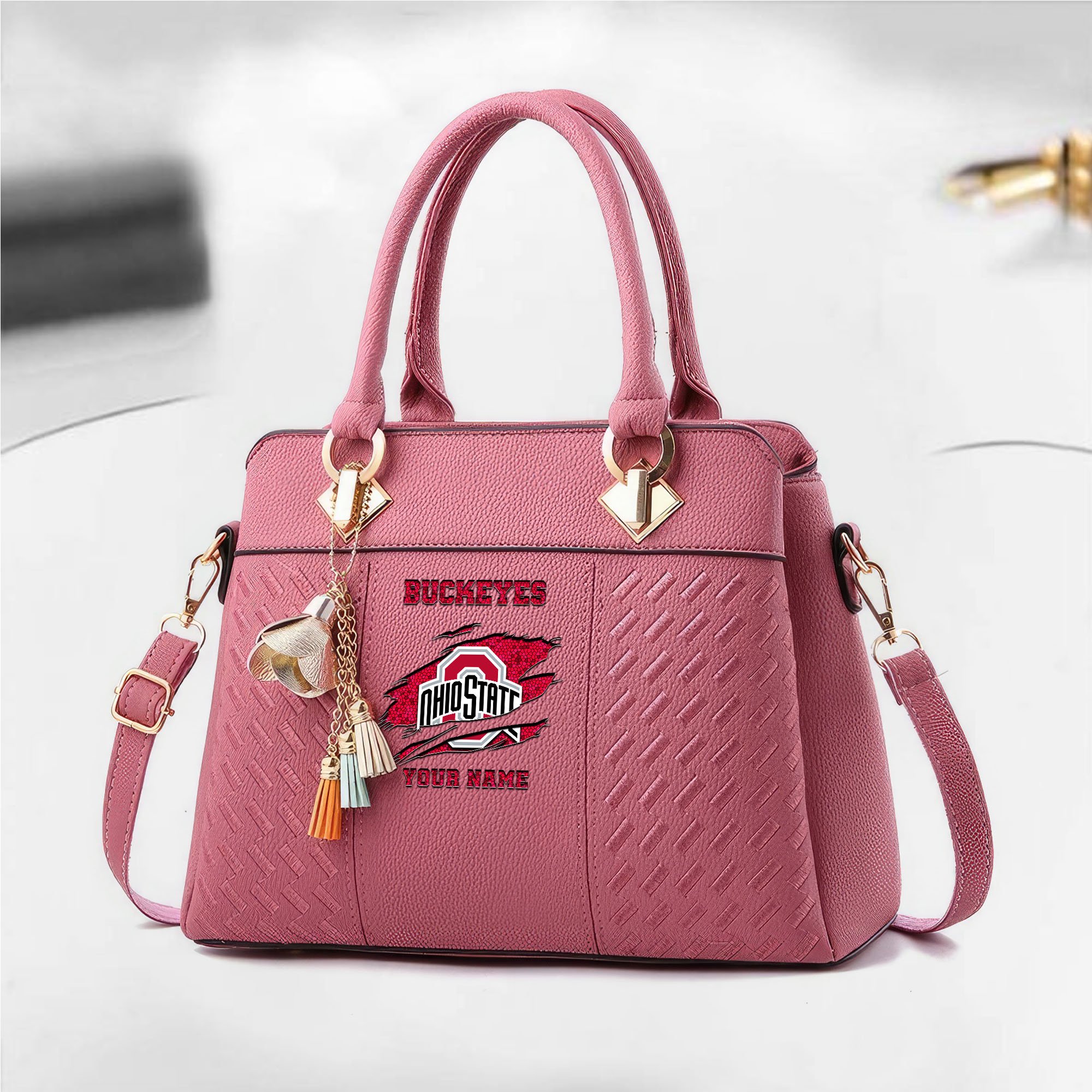 Alternative view of Ohio State Buckeyes Deluxe Handbag For Women Custom Your Name 2025 Versions, Sport Deluxe Handbag EHIVM-05222308A