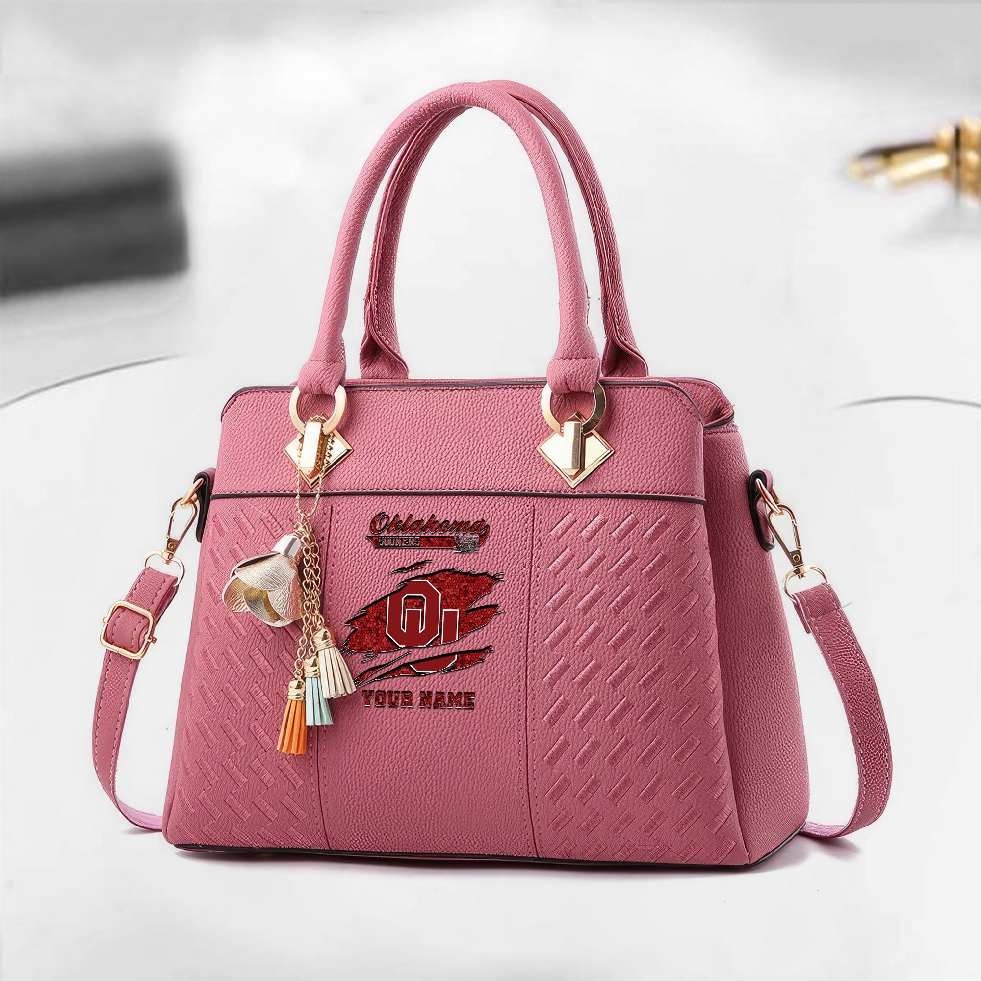 Alternative view of Oklahoma Sooners Deluxe Handbag For Women Custom Your Name 2025 Versions, Sport Deluxe Handbag EHIVM-05222308A