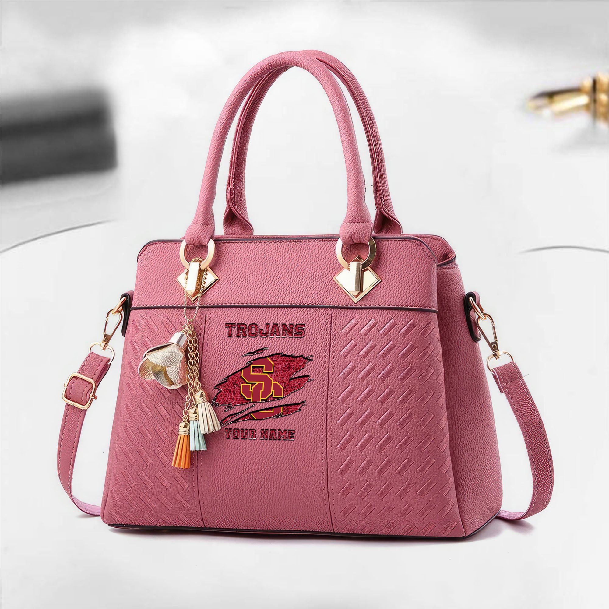 Alternative view of USC Trojans Deluxe Handbag For Women Custom Your Name 2025 Versions, Sport Deluxe Handbag EHIVM-05222308A