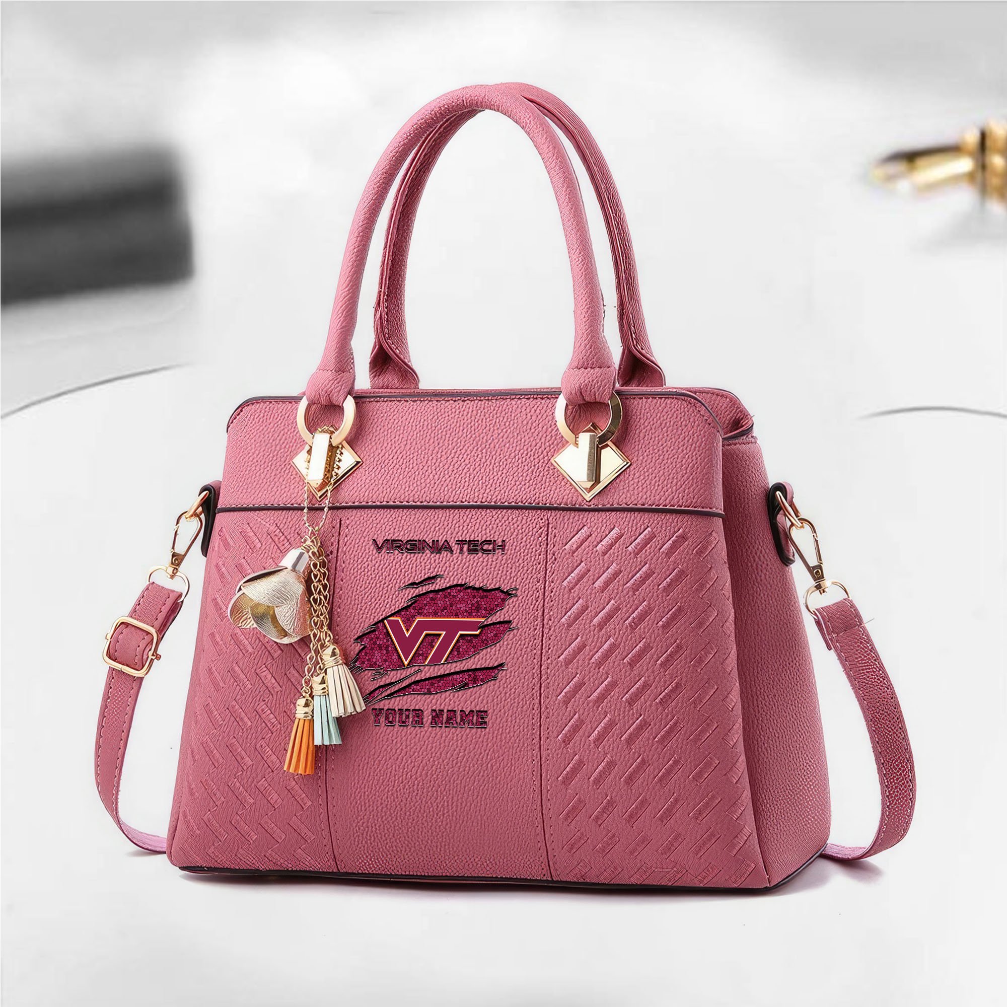 Alternative view of Virginia Tech Hokies Deluxe Handbag For Women Custom Your Name 2025 Versions, Sport Deluxe Handbag EHIVM-05222308A