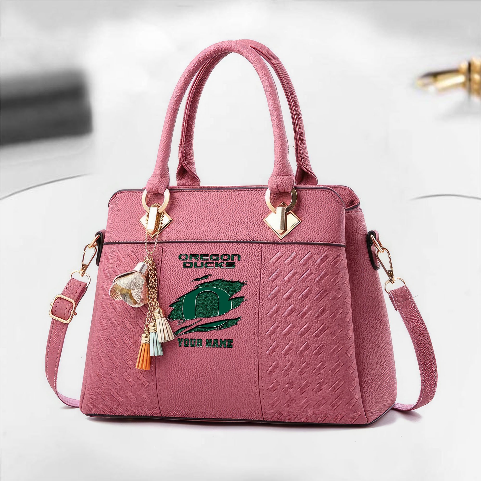 Alternative view of Oregon Ducks Deluxe Handbag For Women Custom Your Name 2025 Versions, Sport Deluxe Handbag EHIVM-05222308A