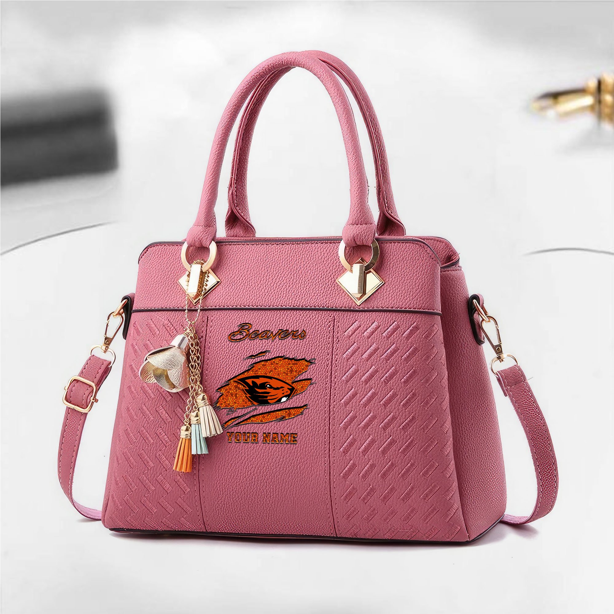 Alternative view of Oregon State Beavers Deluxe Handbag For Women Custom Your Name 2025 Versions, Sport Deluxe Handbag EHIVM-05222308A