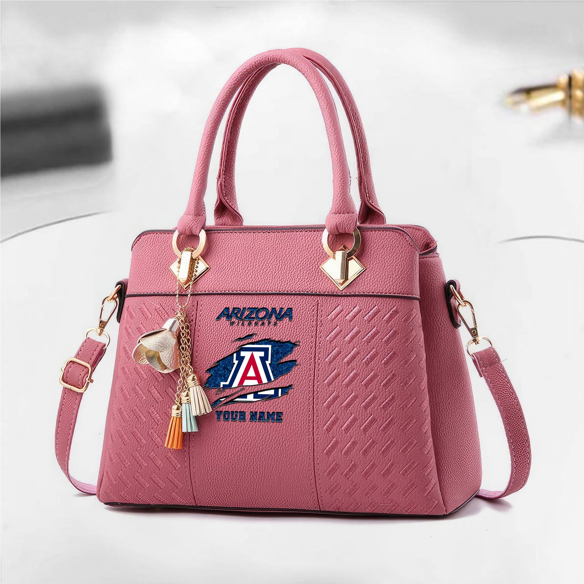 Alternative view of Arizona Wildcats Deluxe Handbag For Women Custom Your Name 2025 Versions, Sport Deluxe Handbag EHIVM-05222308A