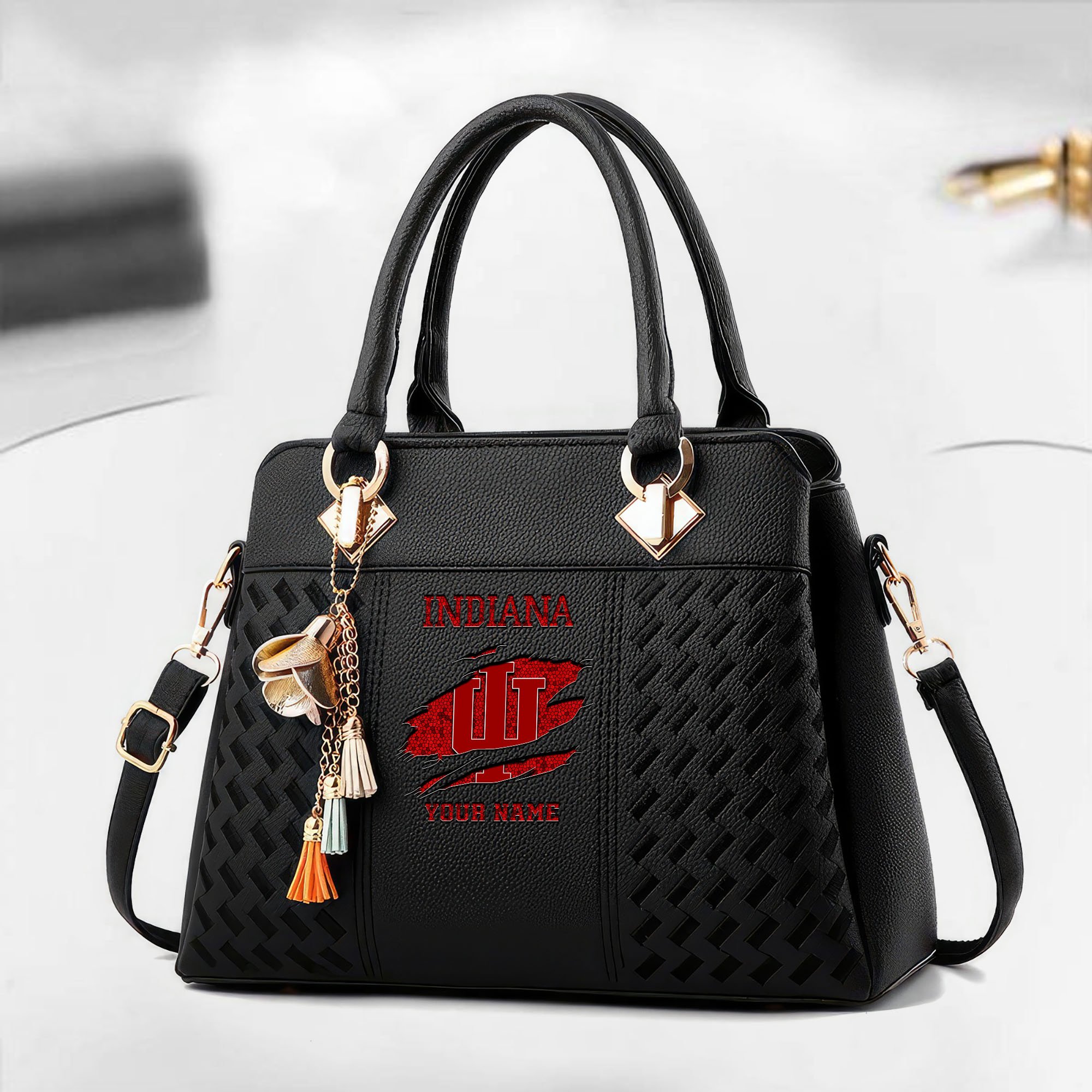 Indiana Hoosiers Deluxe Handbag For Women Custom Your Name 2025 Versions, Sport Deluxe Handbag EHIVM-05222308A