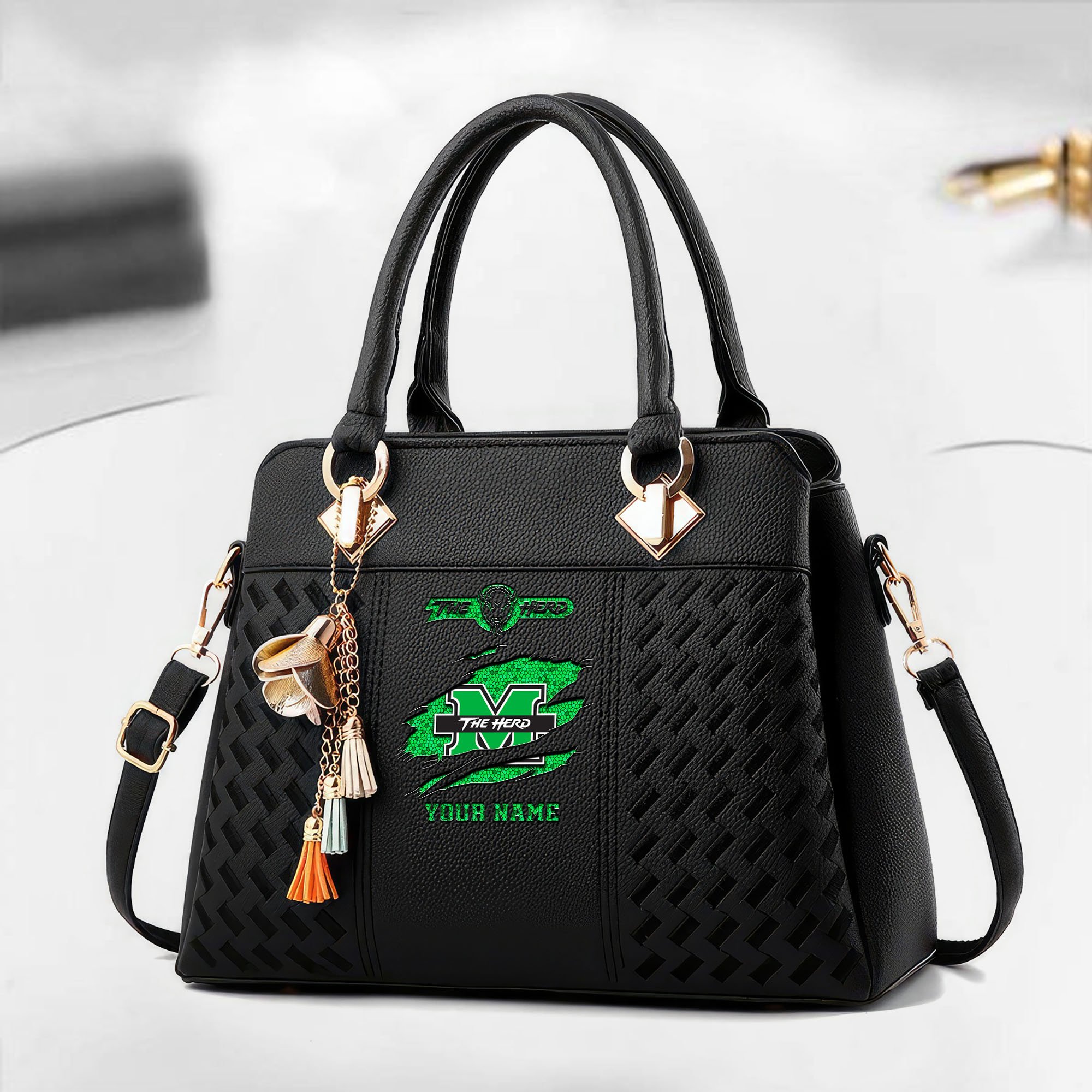 Marshall Thundering Herd Deluxe Handbag For Women Custom Your Name 2025 Versions, Sport Deluxe Handbag EHIVM-05222308A