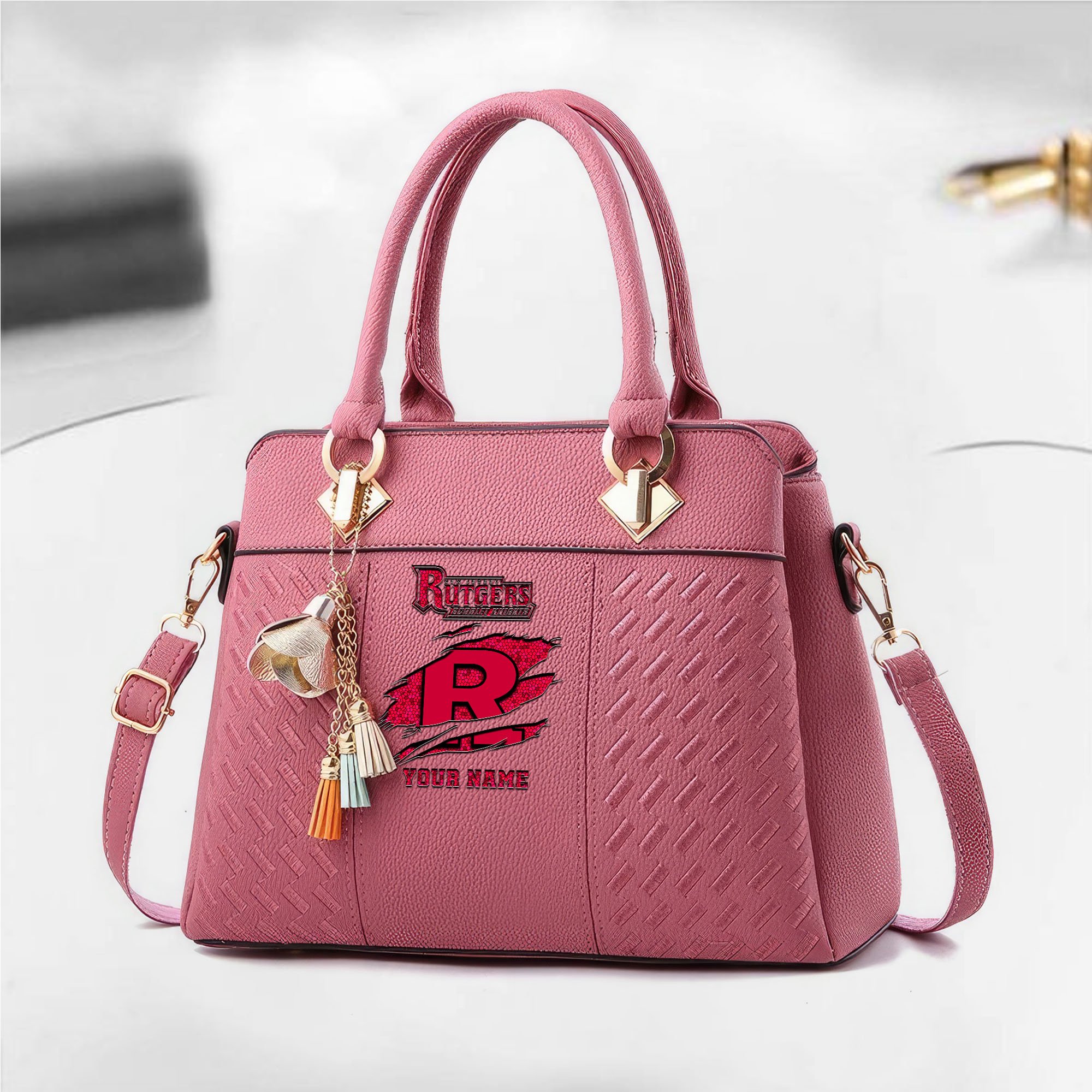 Alternative view of Rutgers Scarlet Knights Deluxe Handbag For Women Custom Your Name 2025 Versions, Sport Deluxe Handbag EHIVM-05222308A
