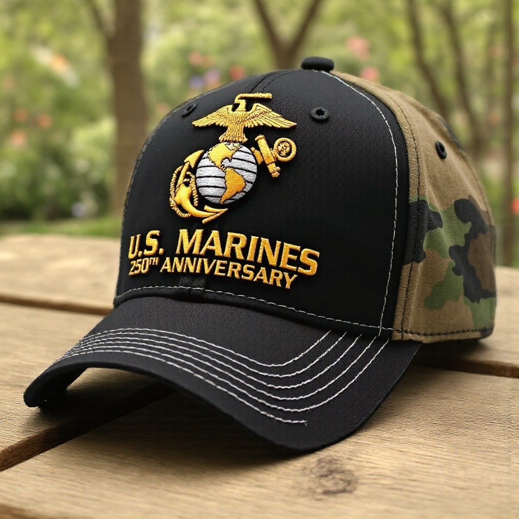 US Marine Corps 250th Anniversary Tribute Cap, Veteran Military Hat, Military Gift For Veteran ETRG-05222309